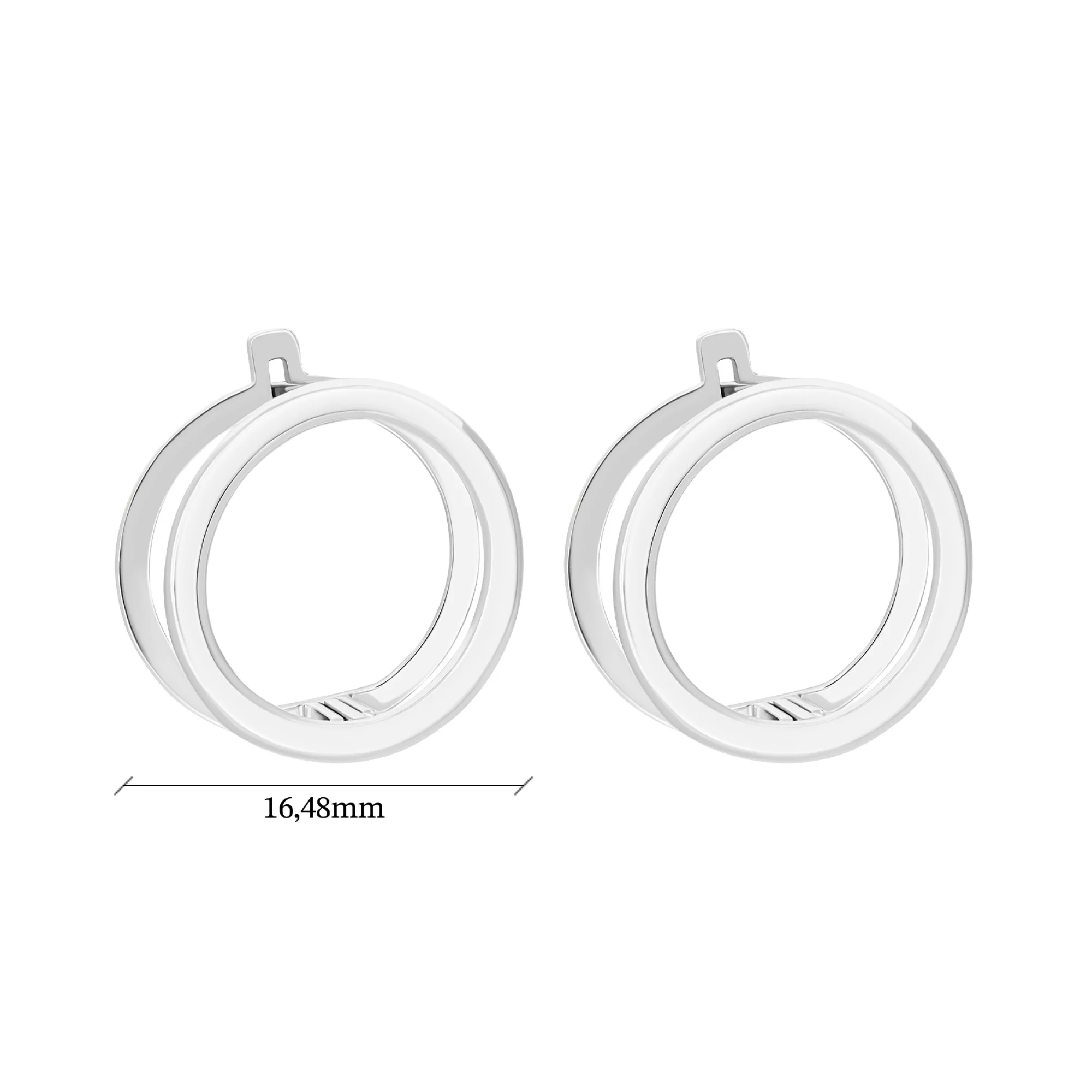 Сережки круглої форми в сріблі - 1593757 – зображення 3