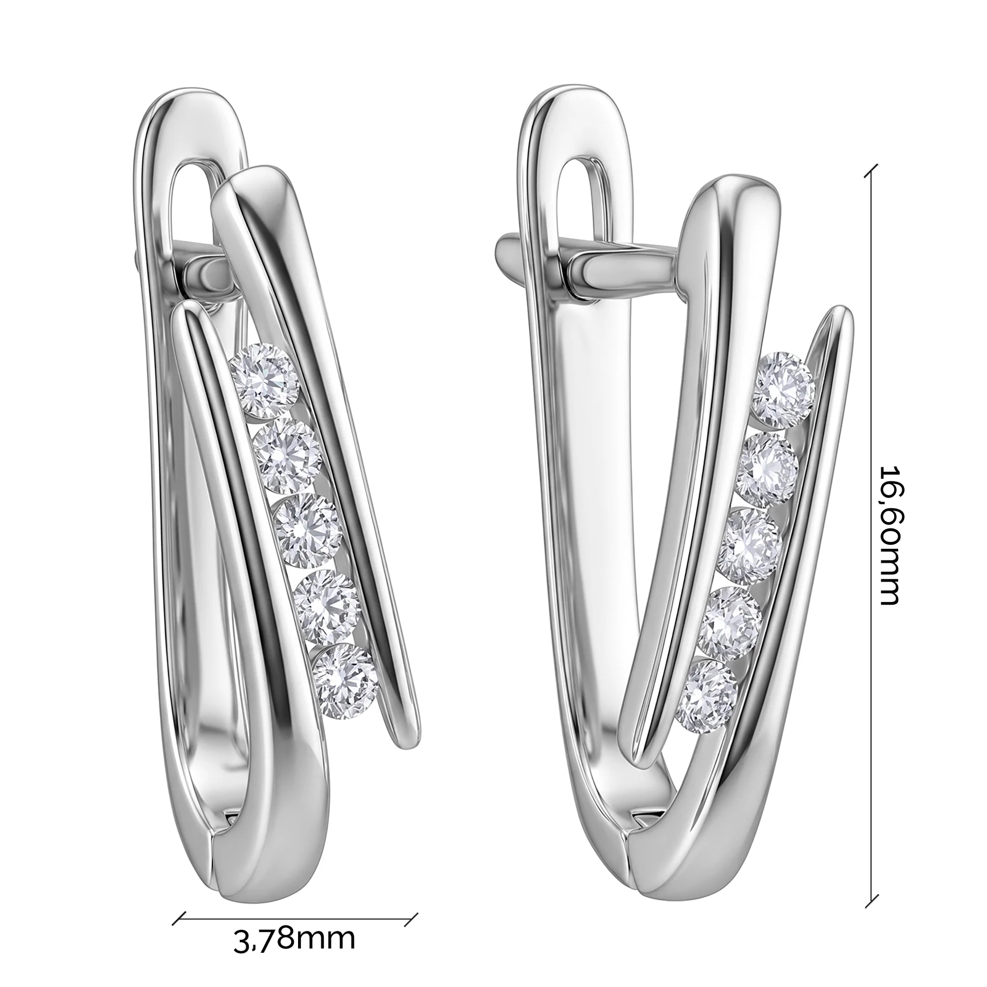 Серьги из белого золота с бриллиантами - 1670375 - 6