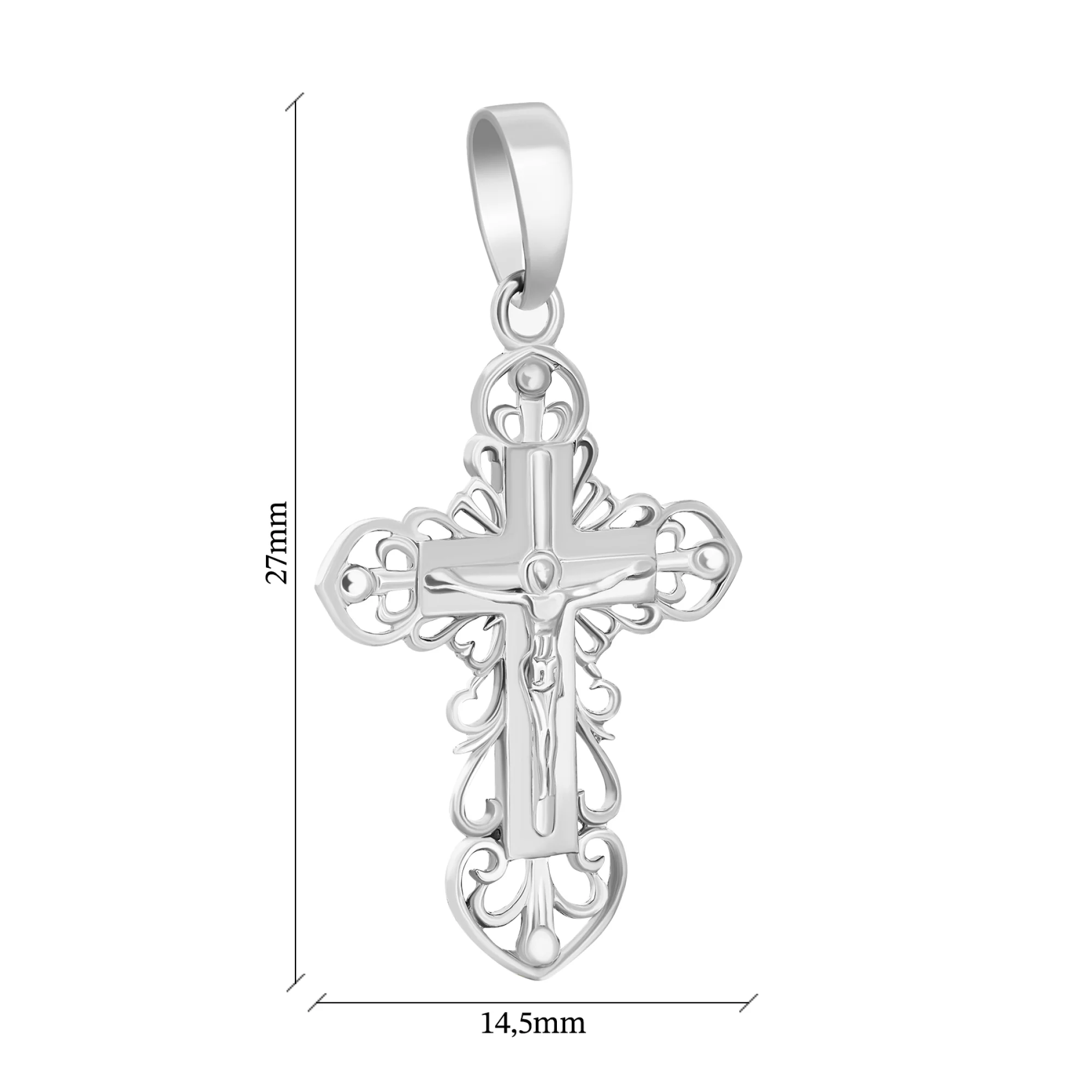 Натільний срібний хрестик - 1595625 – зображення 2