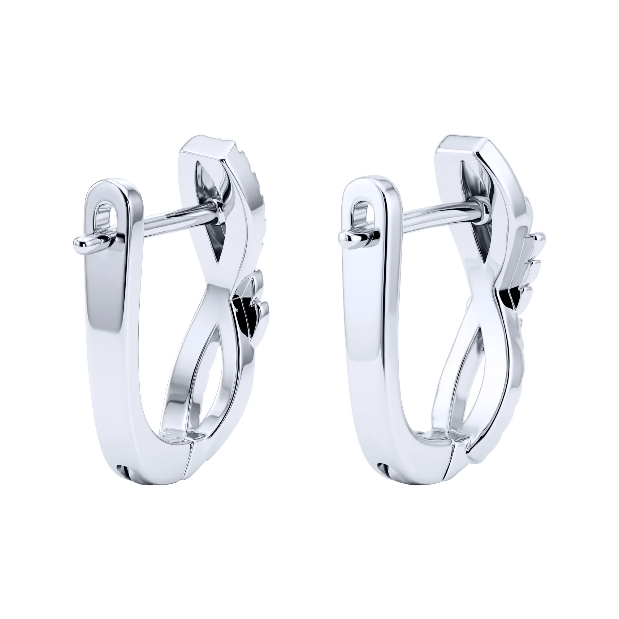 Серебряные серьги "Колосок" с фианитами - 2227744 - 2