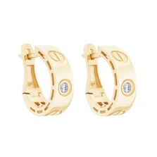 Сережки "Love" з лимонного золота з фіанітом - 1745227