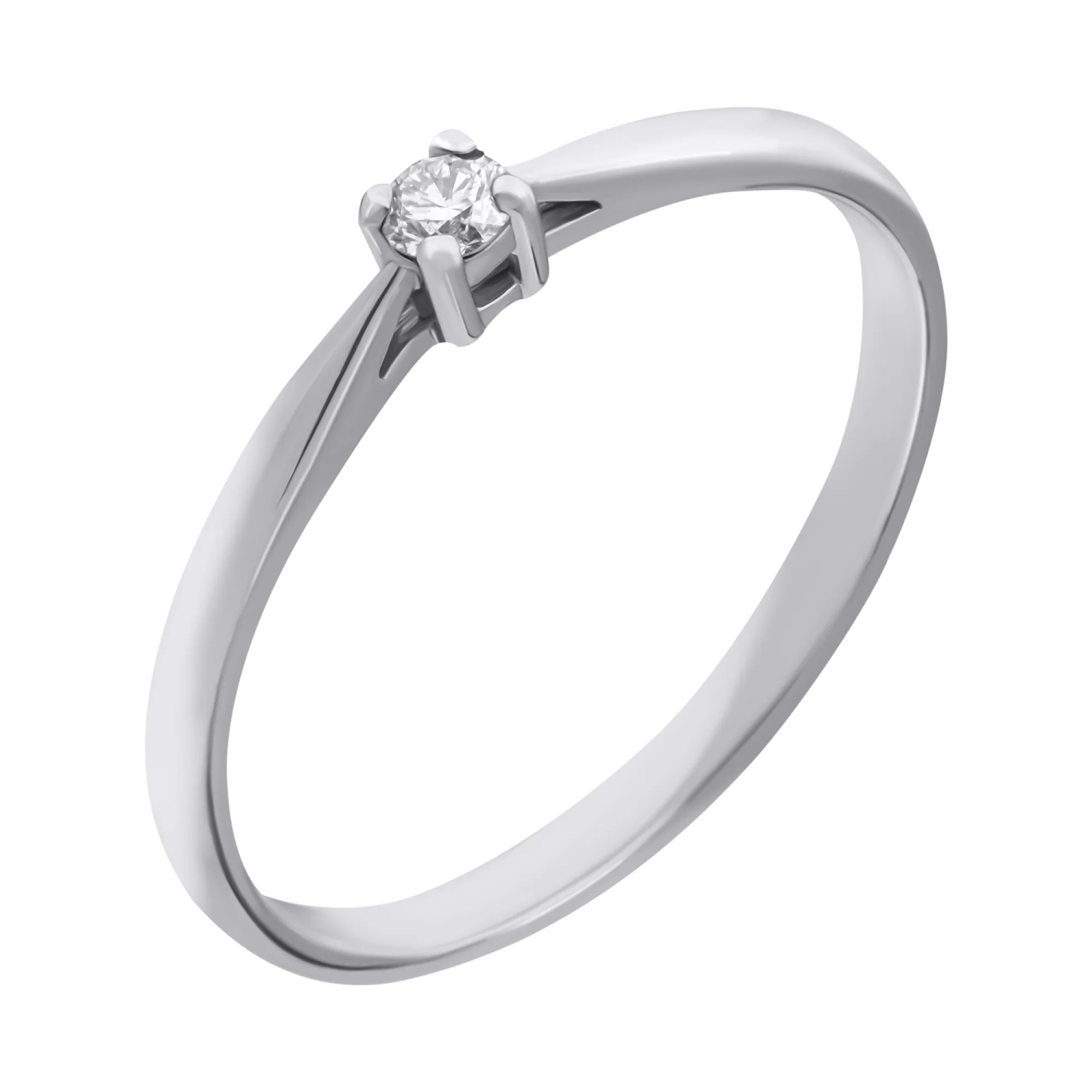 Кольцо из белого золота с бриллиантом - 546528 - 1