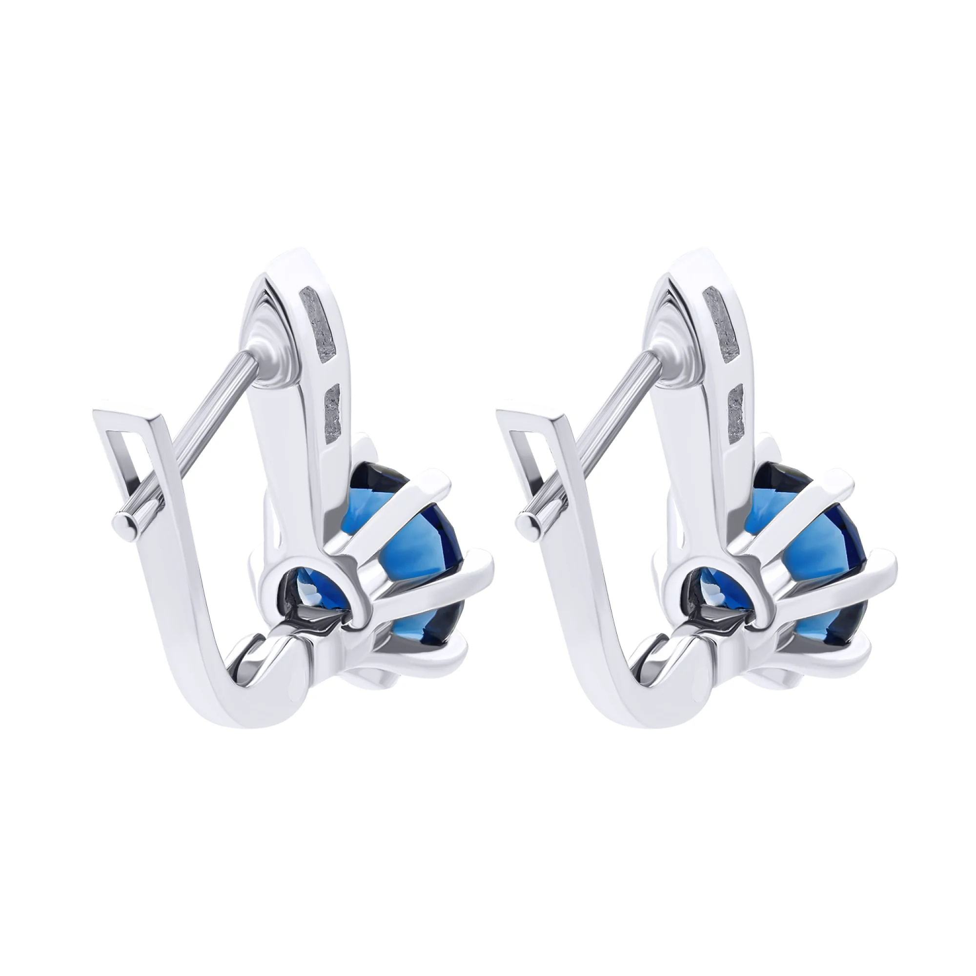 Серьги из серебра с сапфирами и фианитами - 1524829 - 2