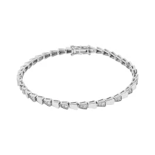 Браслет из белого золота с россыпью бриллиантов в плетении фантазия - 2150132