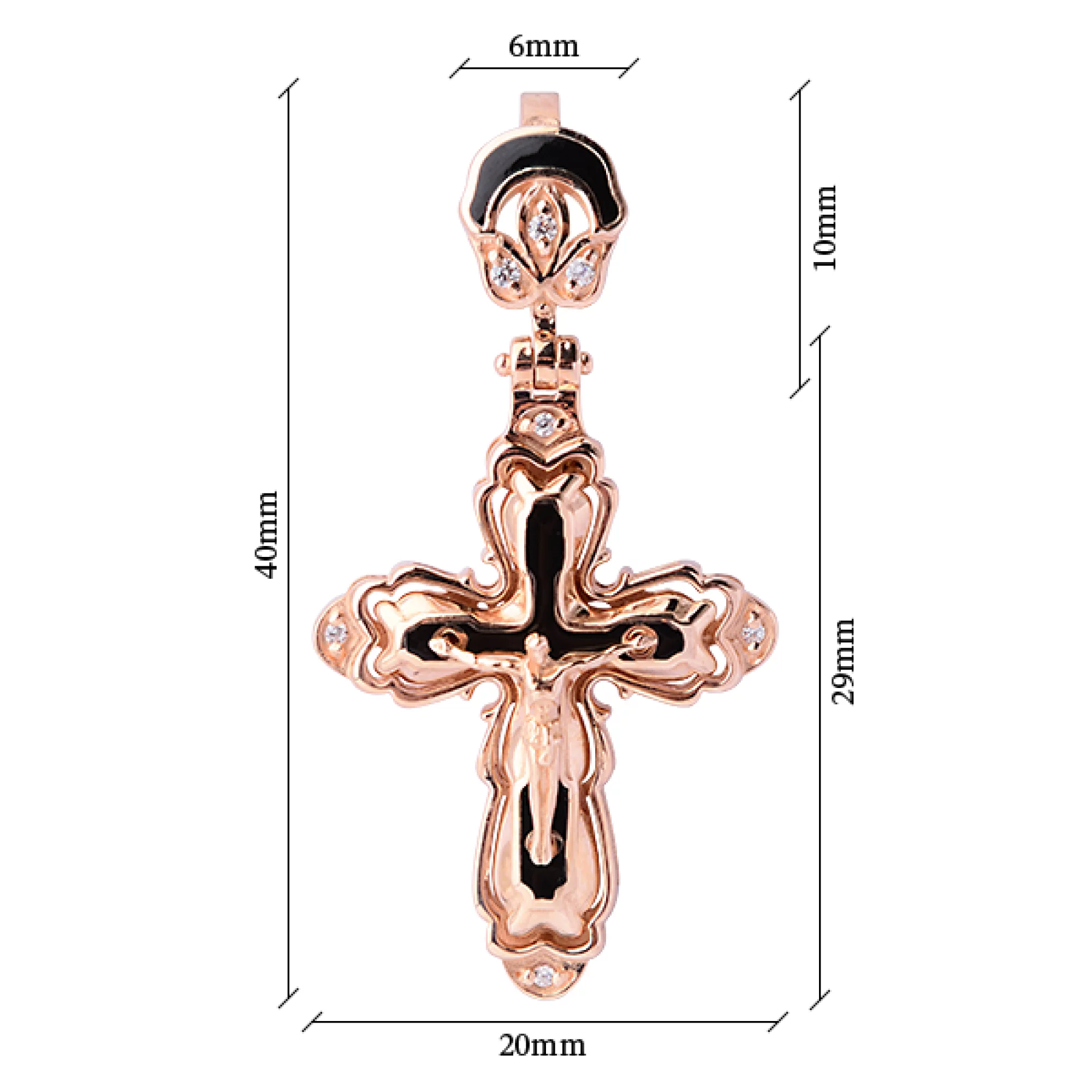 Золотий хрестик з цирконієм - 392545 – зображення 2