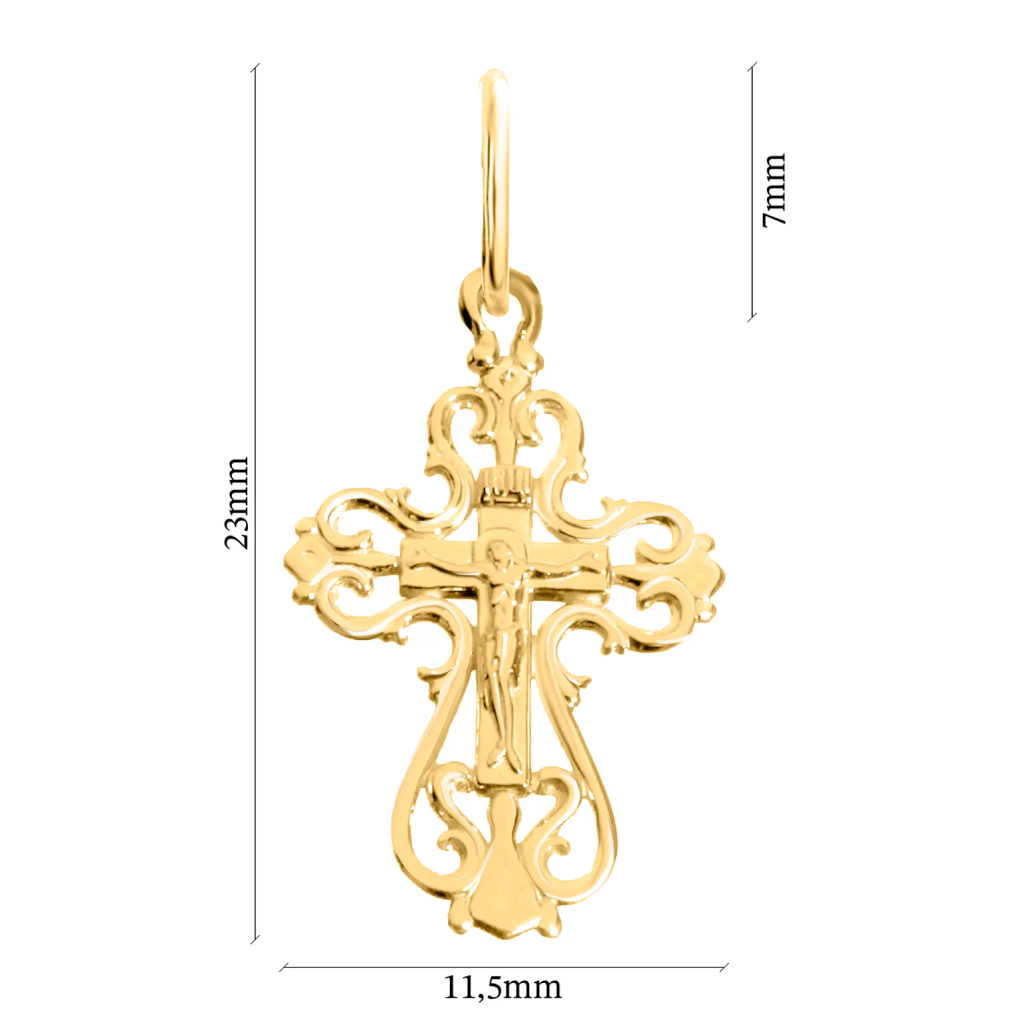 Хрестик з лимонного золота - 963067 – зображення 3