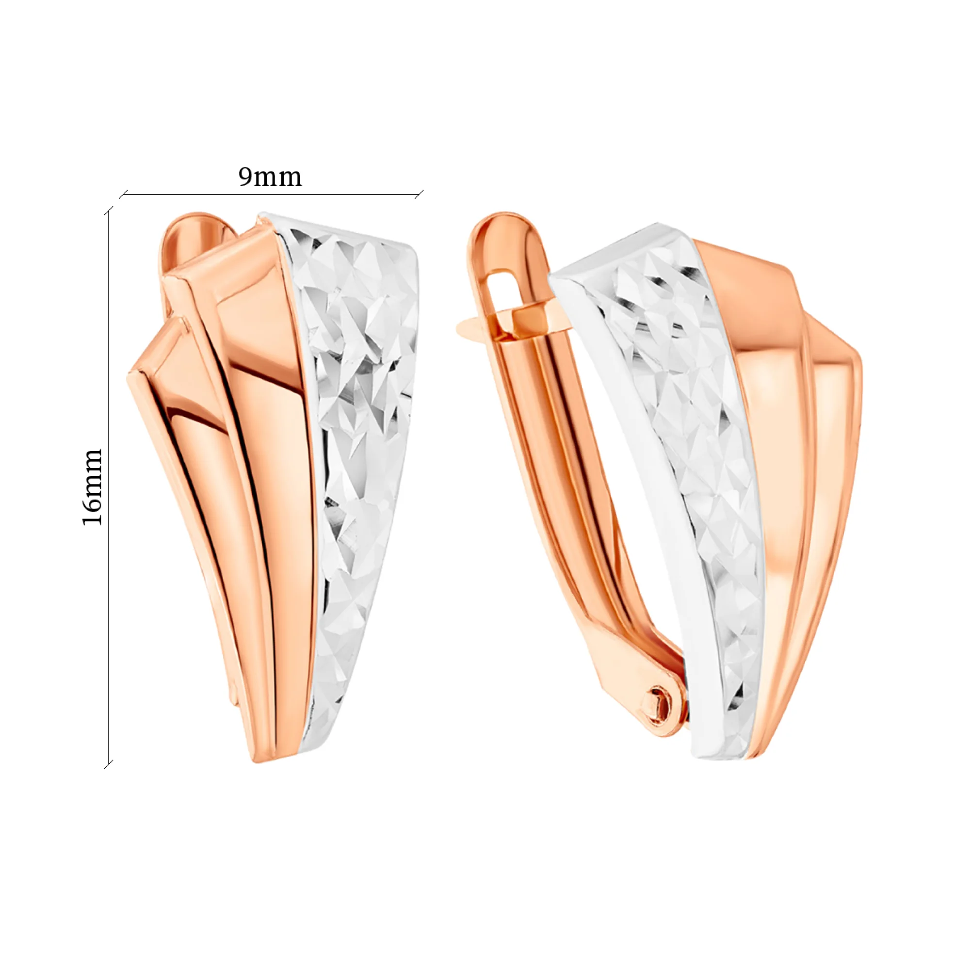 Сережки из комбинированного золота - 967913 - 2
