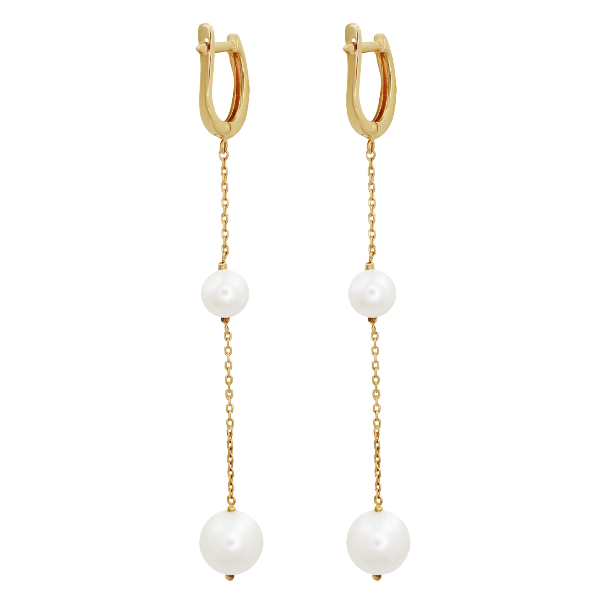 Сережки из красного золота с жемчугом - 937834 - 2