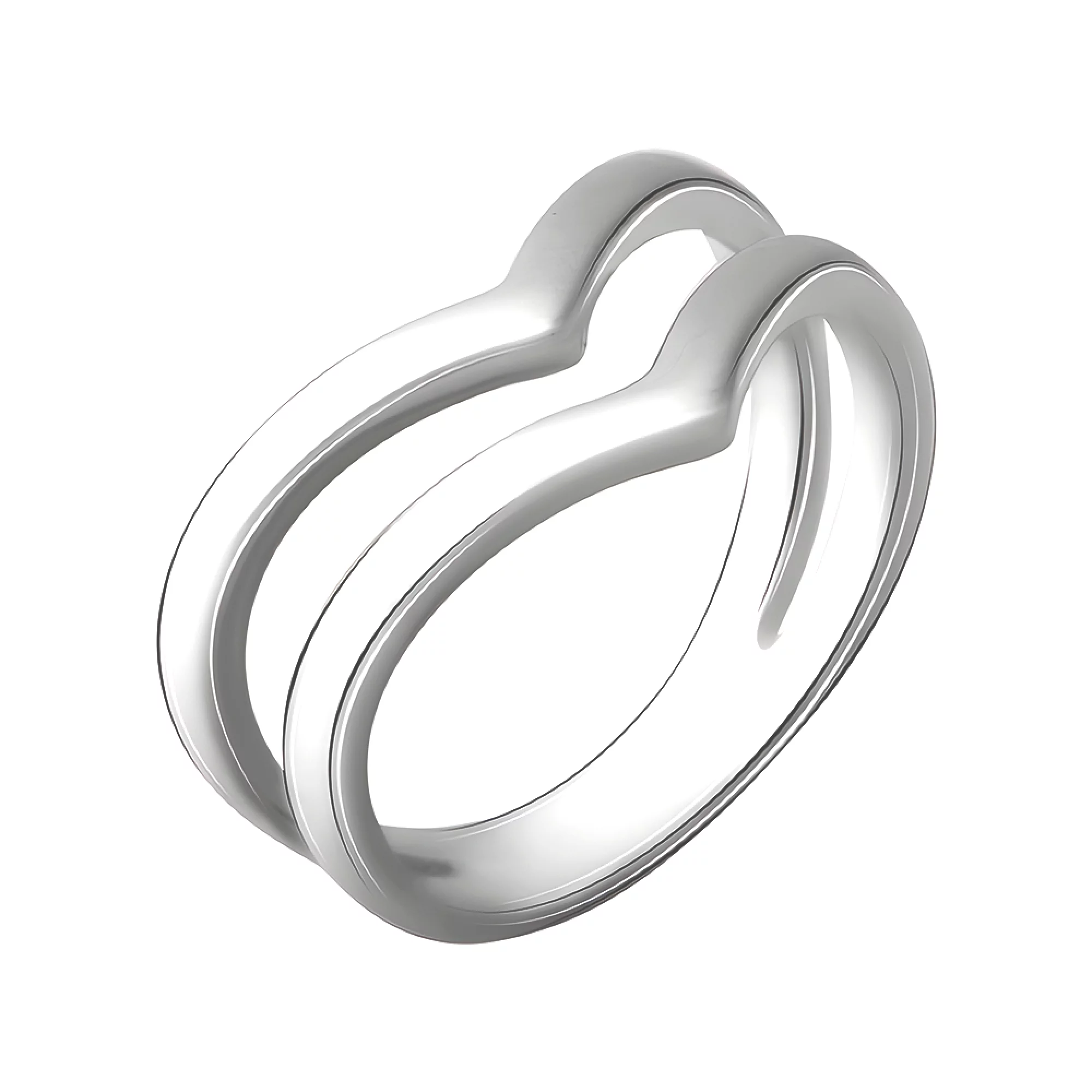 Двойное кольцо из серебра - 1542846 – изображение 1
