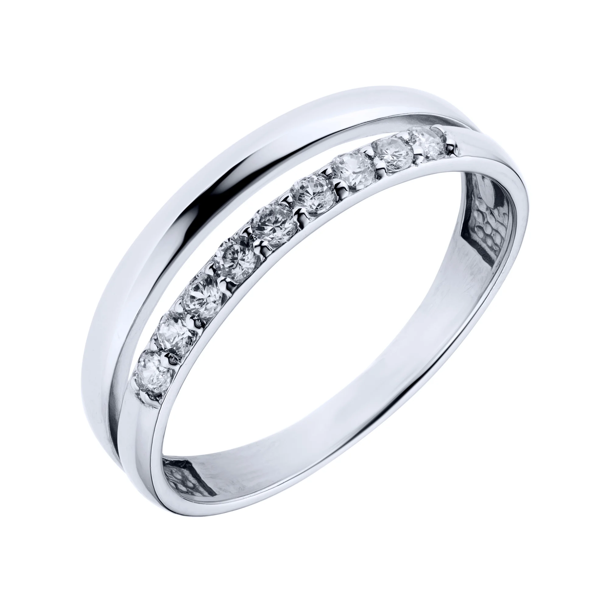 Серебряное кольцо с фианитами - 585644 - 1