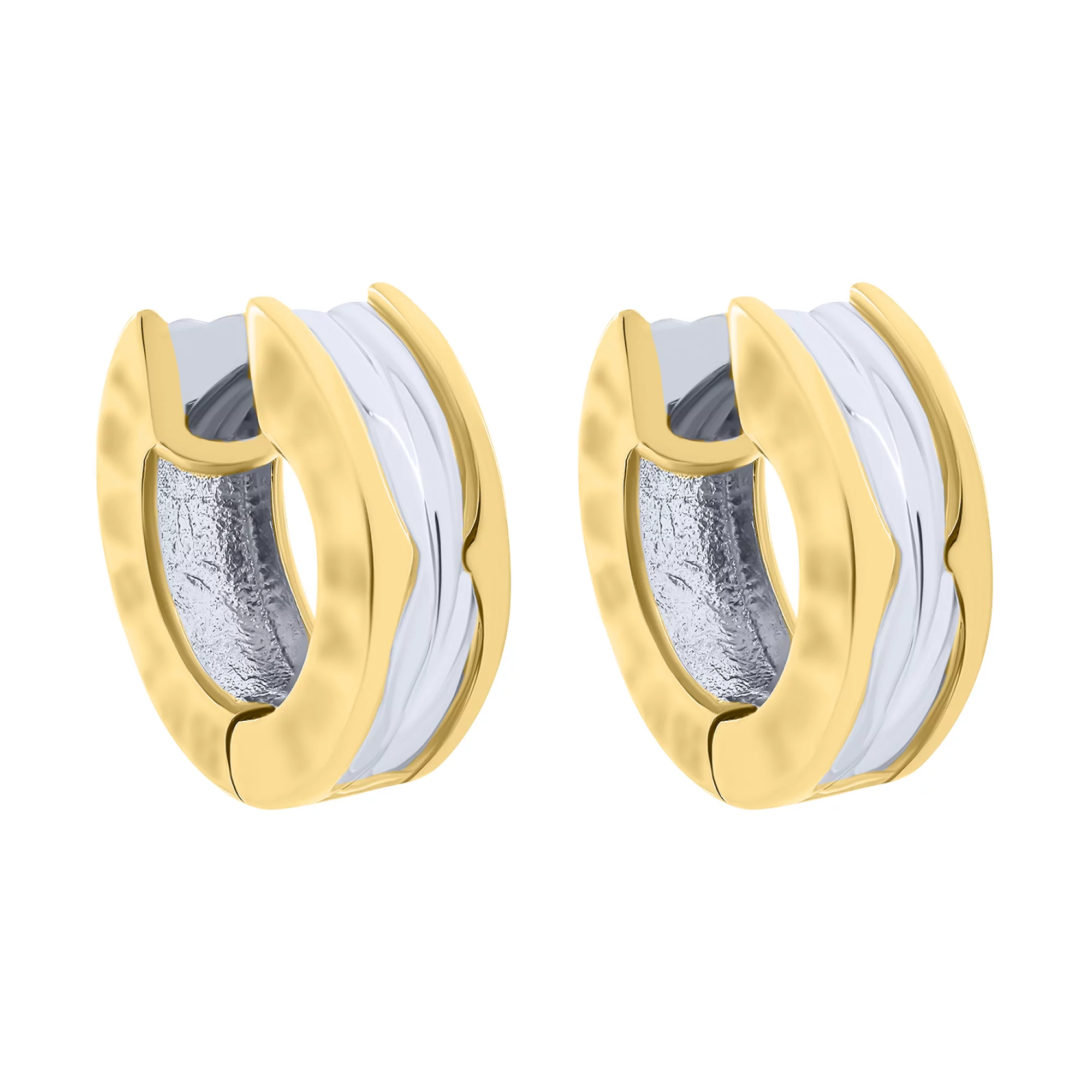Серьги-кольца серебряные с позолотой - 1609349 – изображение 1