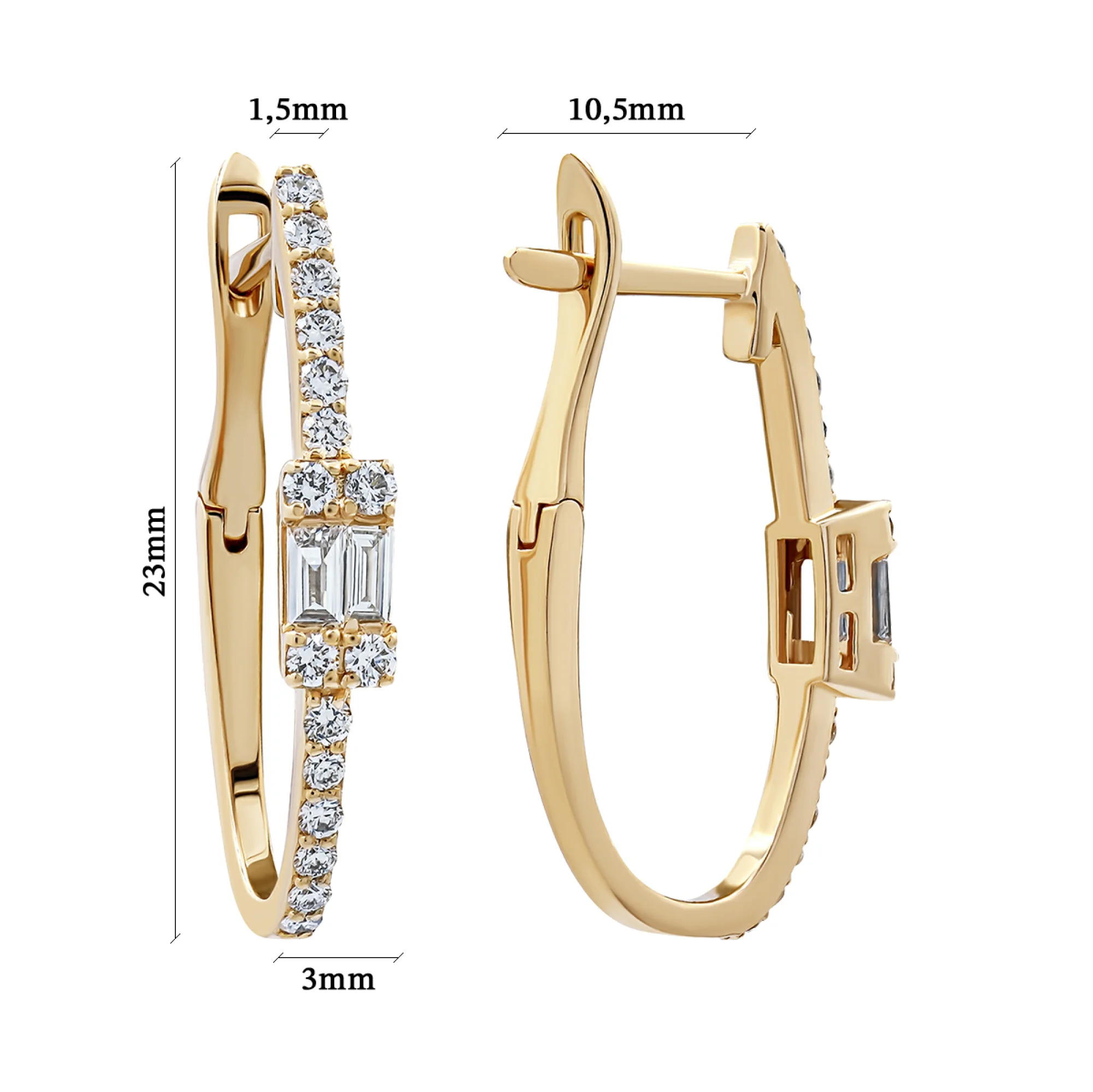 Сережки из красного золота с бриллиантами - 1266240 - 3