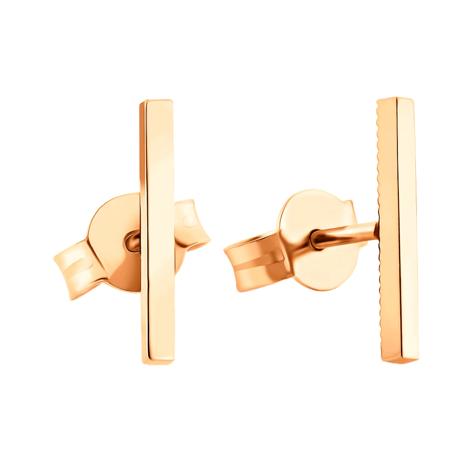 Сережки-гвоздики из красного золота - 948700 - 1