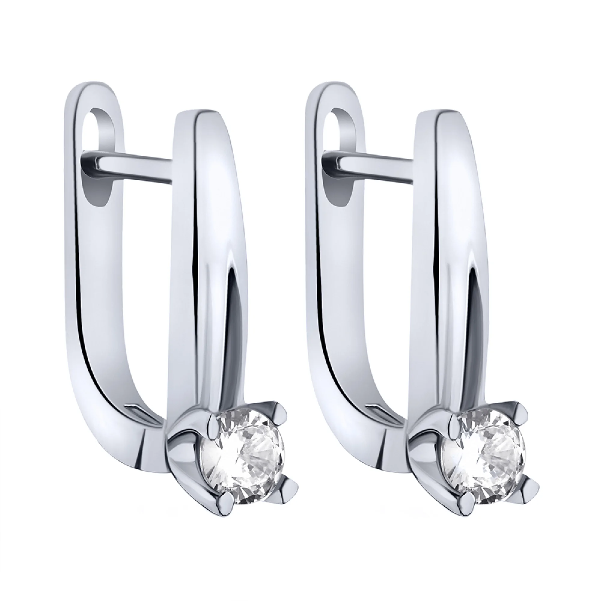 Серьги из серебра с фианитом - 1786512 - 1