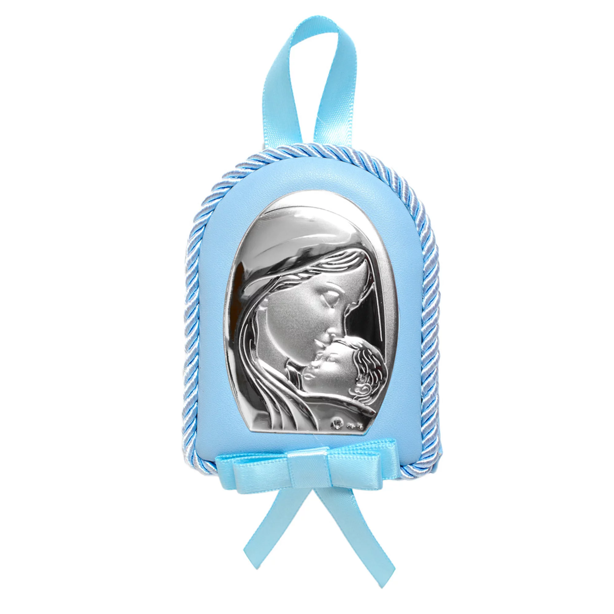Серебряная детская иконка "Богородица с Младенцем" - 1593321 – изображение 1