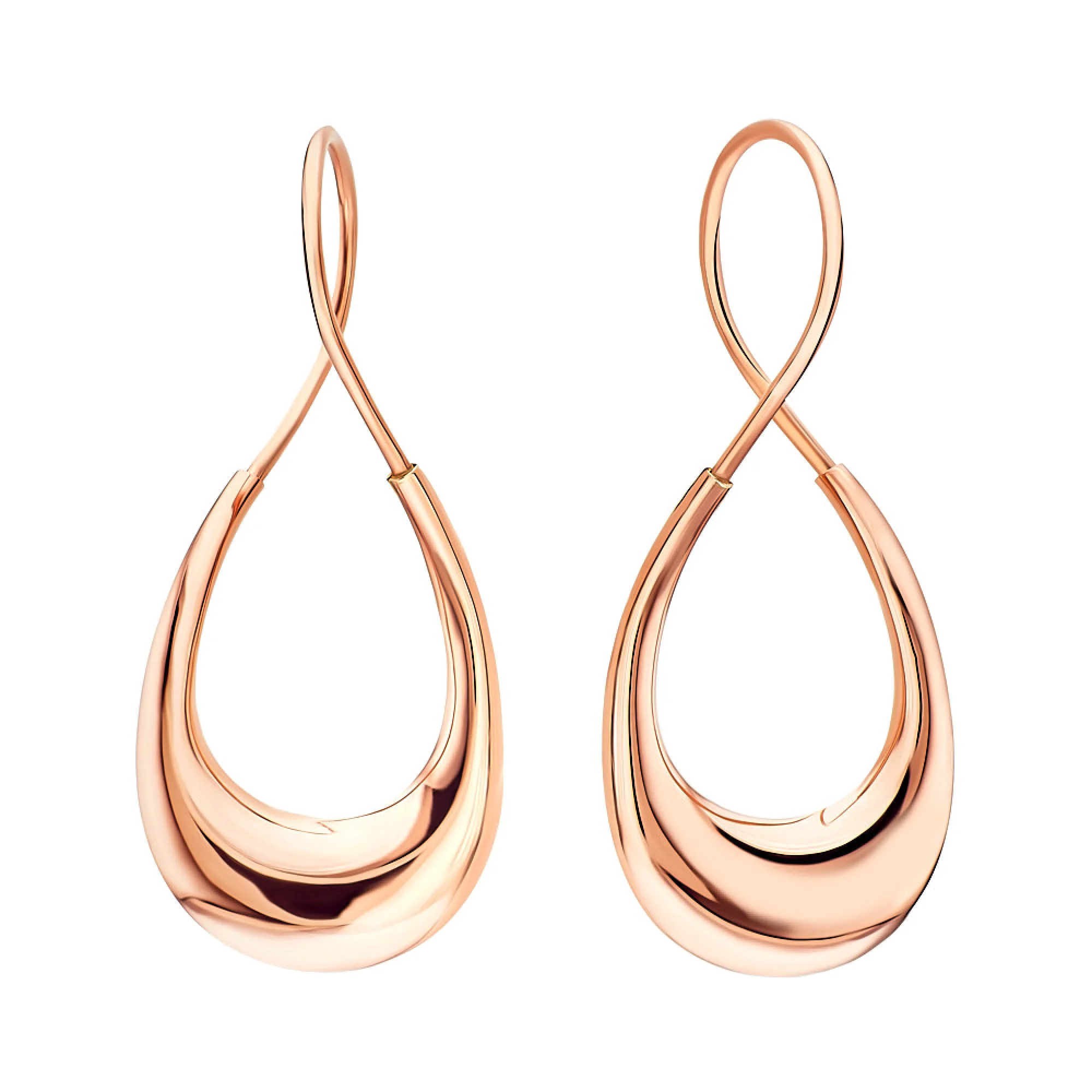 Сережки-петли из красного золота - 963338 - 1
