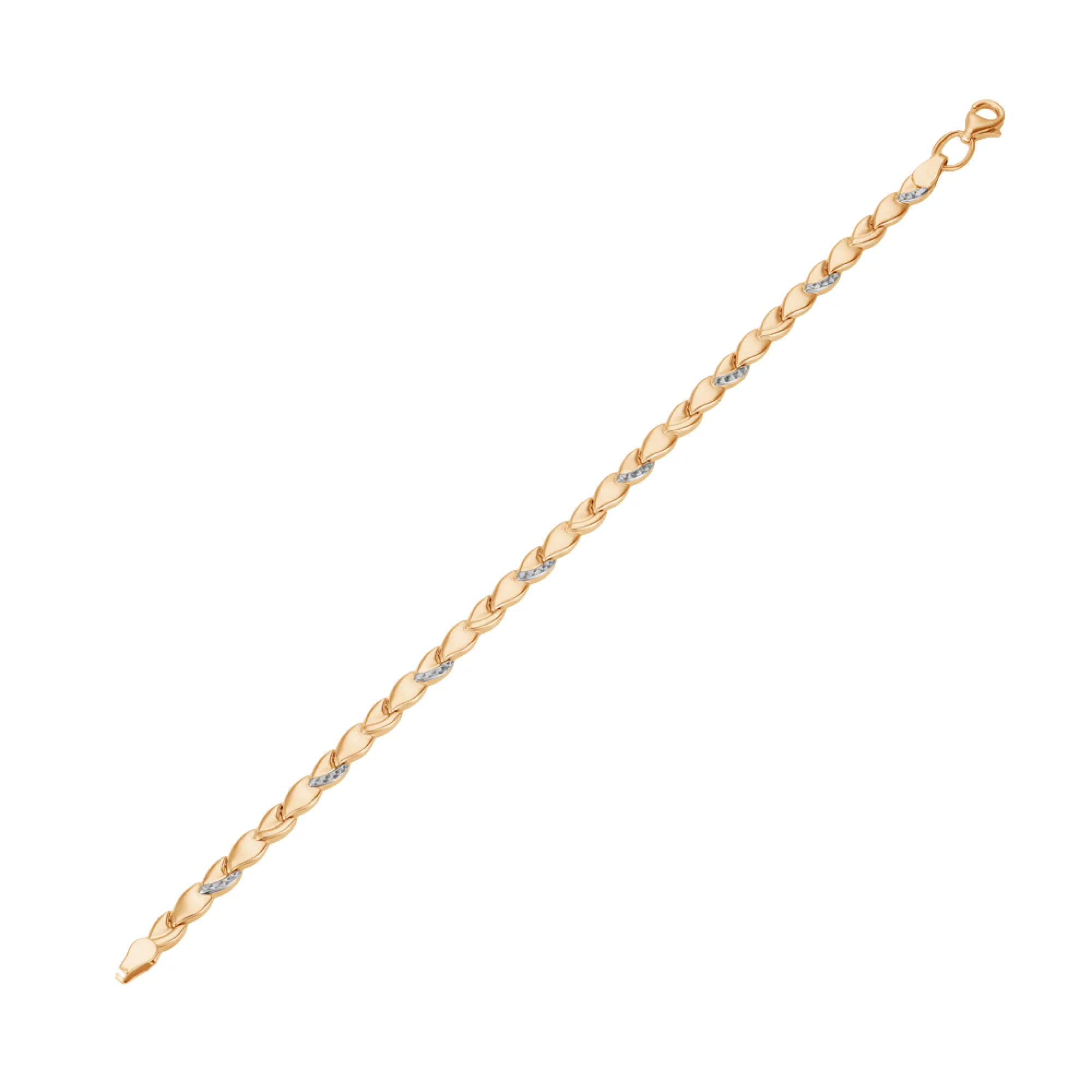Браслет из комбинированного золота плетение ролекс  - 960423 – изображение 1