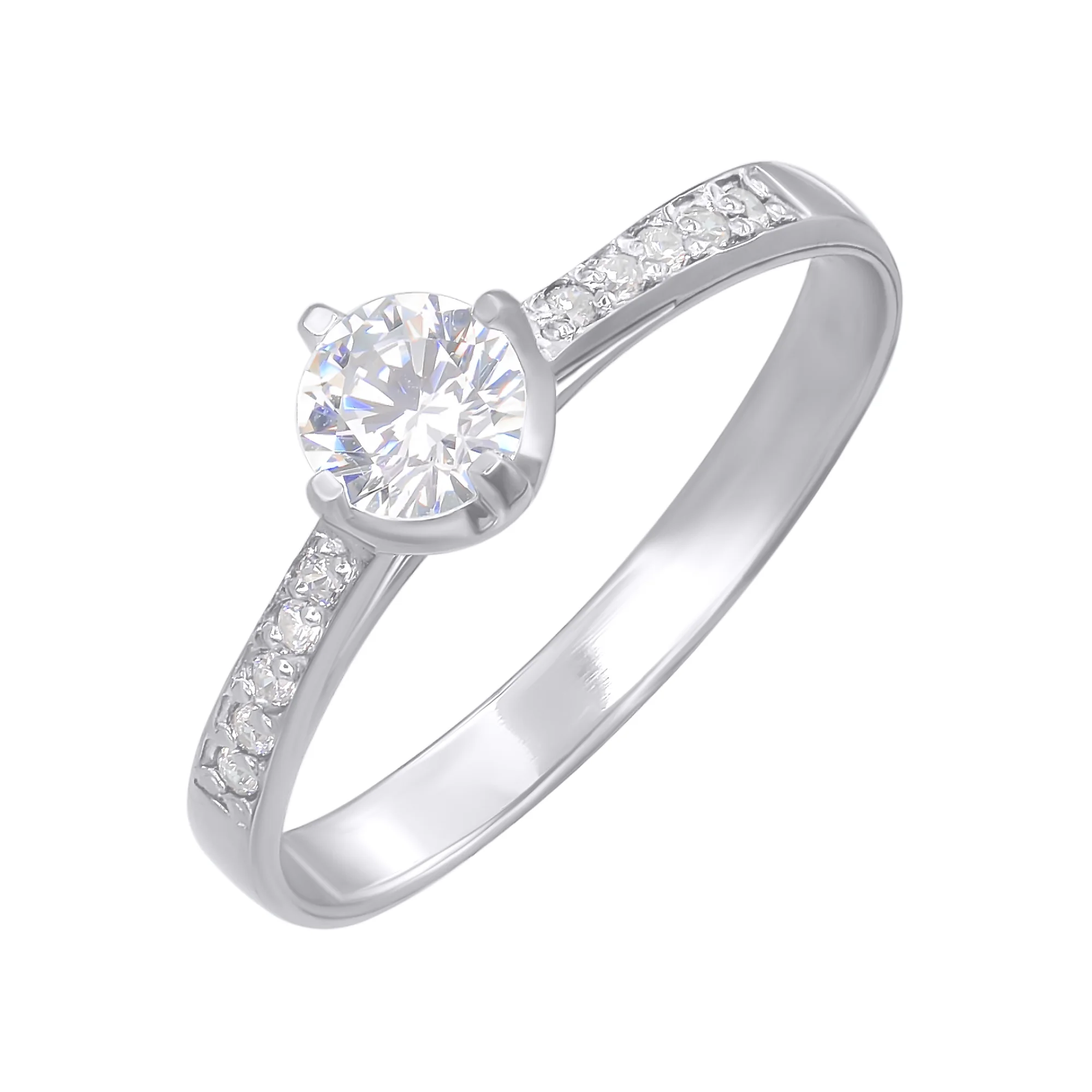 Кольцо серебряное с цирконами - 960862 - 1