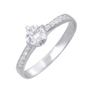 Кольцо серебряное с цирконами - 960862