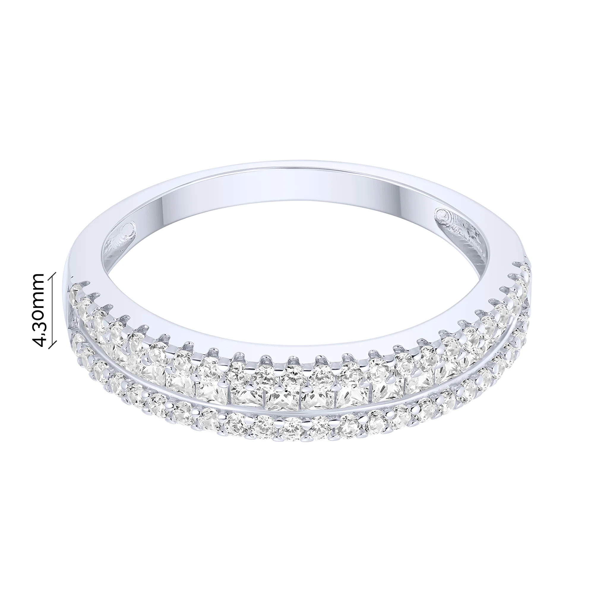 Кольцо из серебра с фианитами - 2279877 - 3