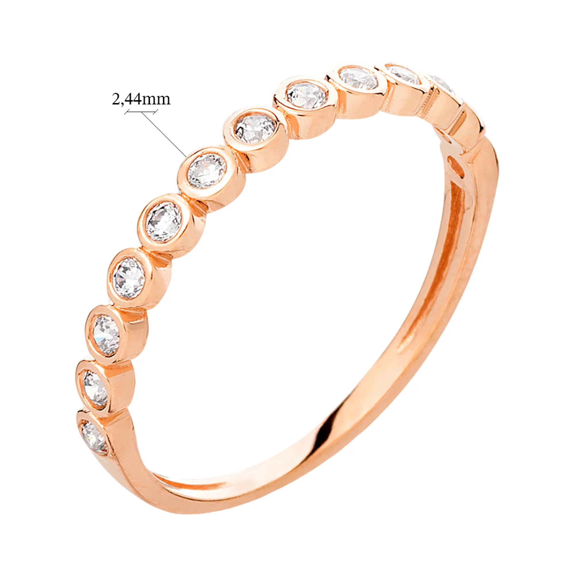 Золотое кольцо с фианитом - 585356 – изображение 2