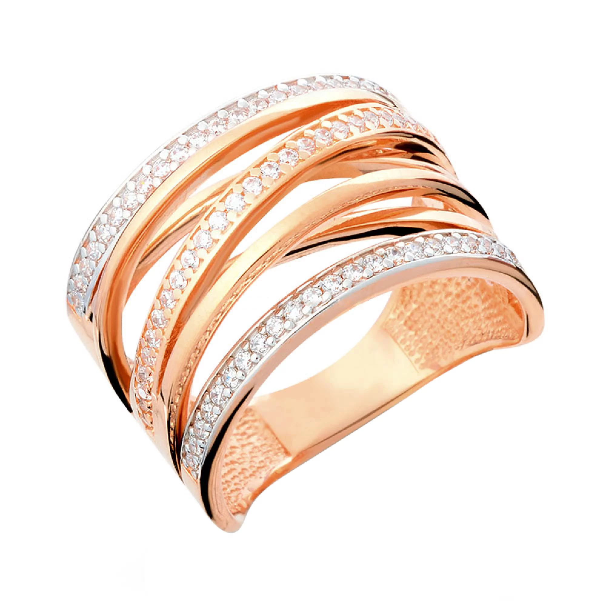 Золотое кольцо с фианитом - 1391944 – изображение 1