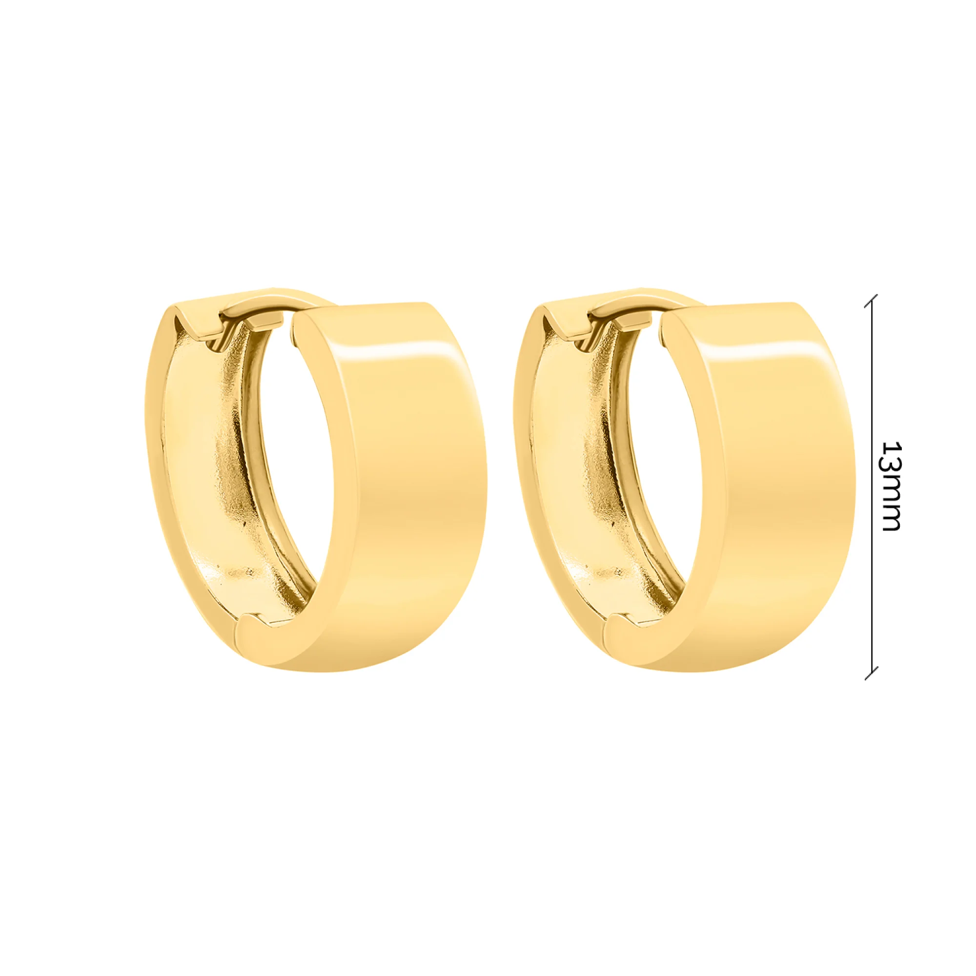 Сережки-кольца из лимонного золота - 967128 - 2