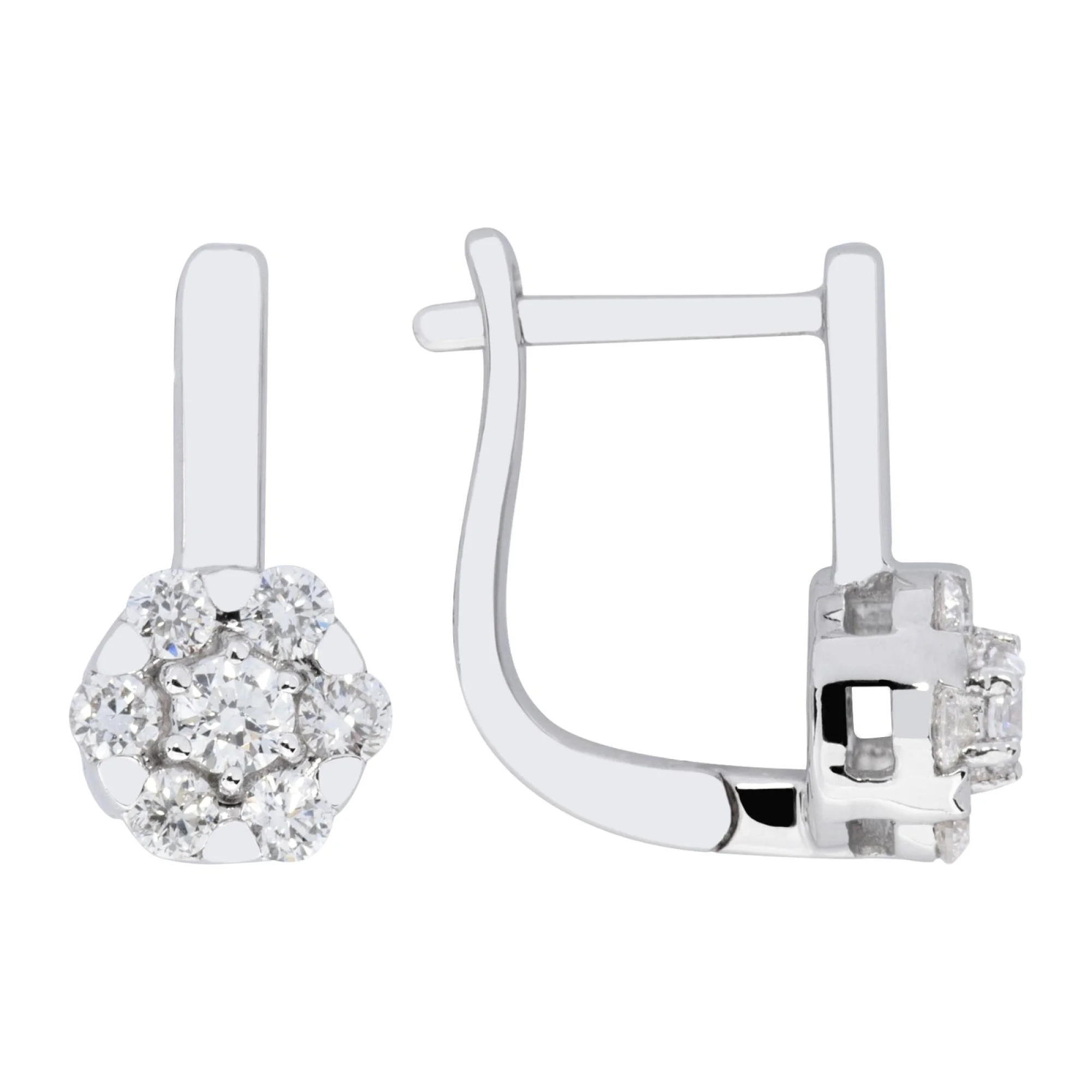 Серьги из белого золота с бриллиантами - 412552 - 1