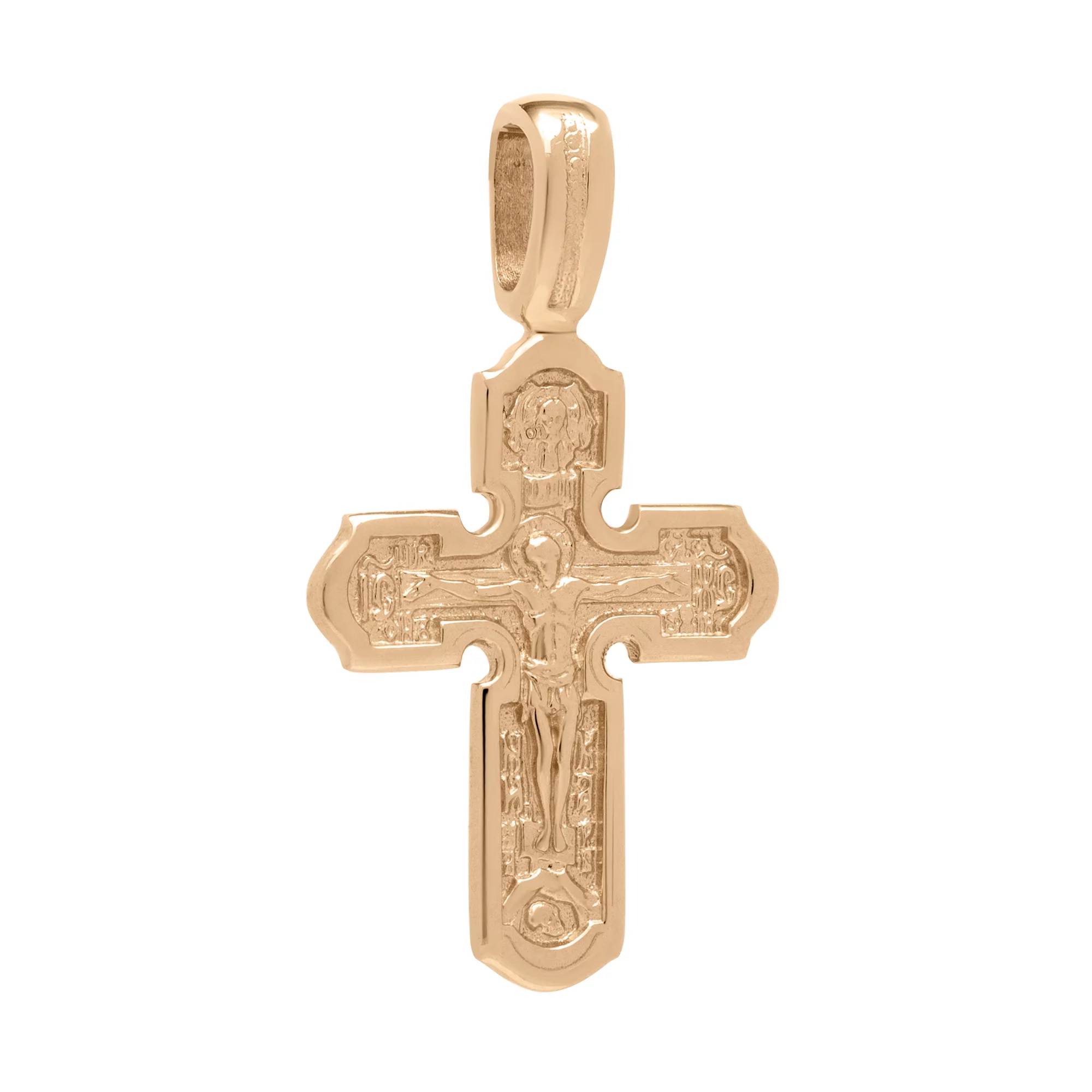 Крест в красном золоте "Иисус Христос" - 1703877 – изображение 1