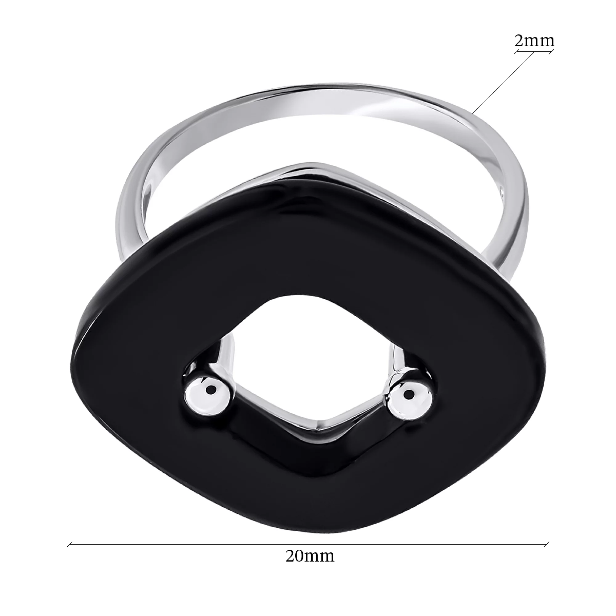 Кольцо серебряное с ониксом - 1269071 – изображение 2