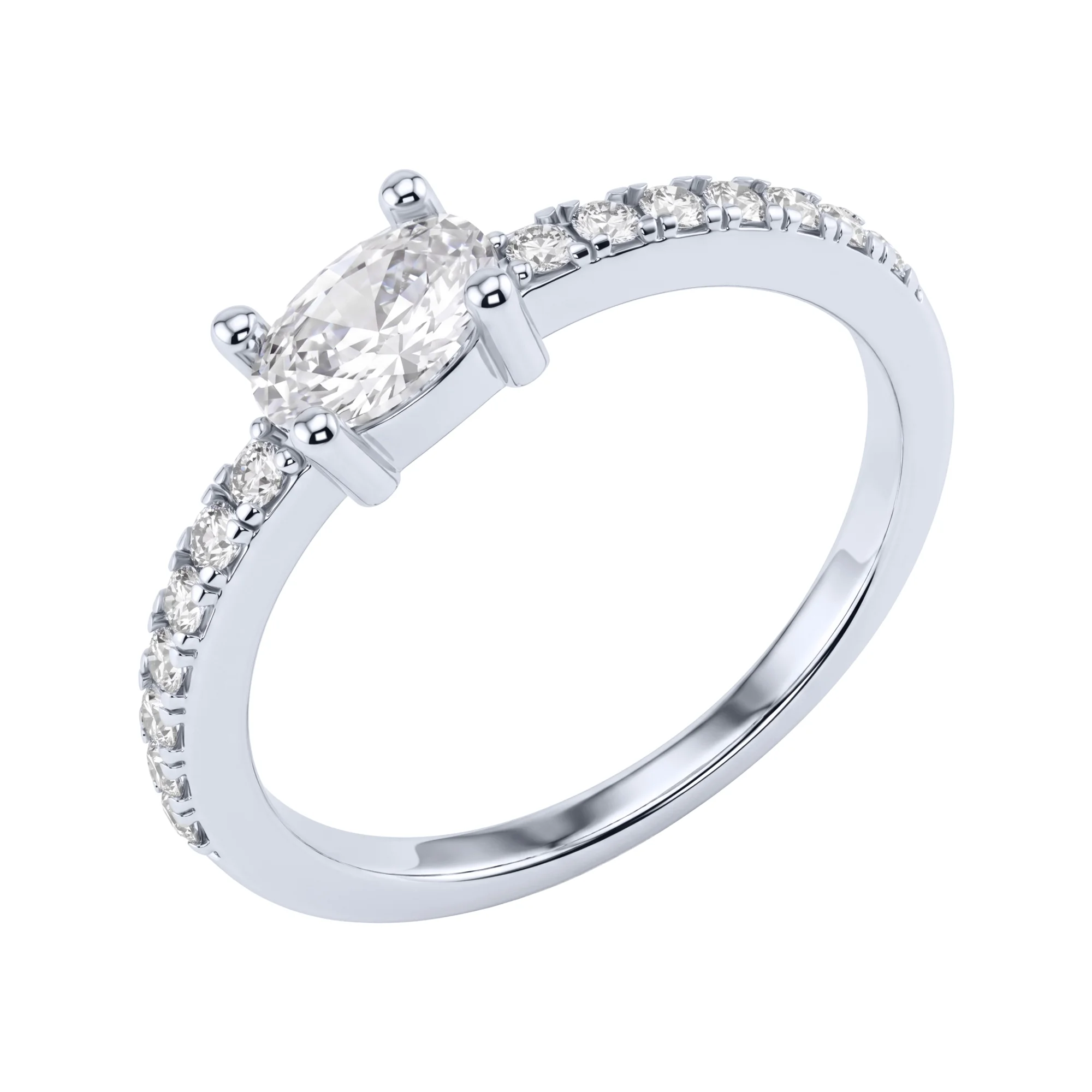 Серебряное кольцо с фианитами  - 2262520 - 1