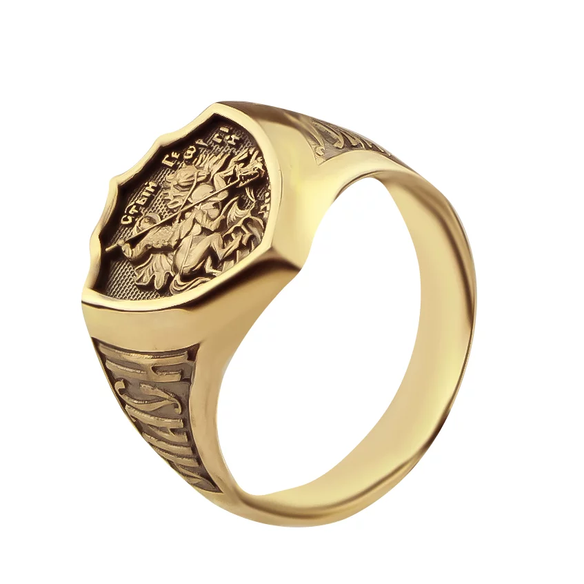 Золотой перстень Георгий Победоносец. Артикул ВИК1012: цена, отзывы, фото – купить в интернет-магазине AURUM