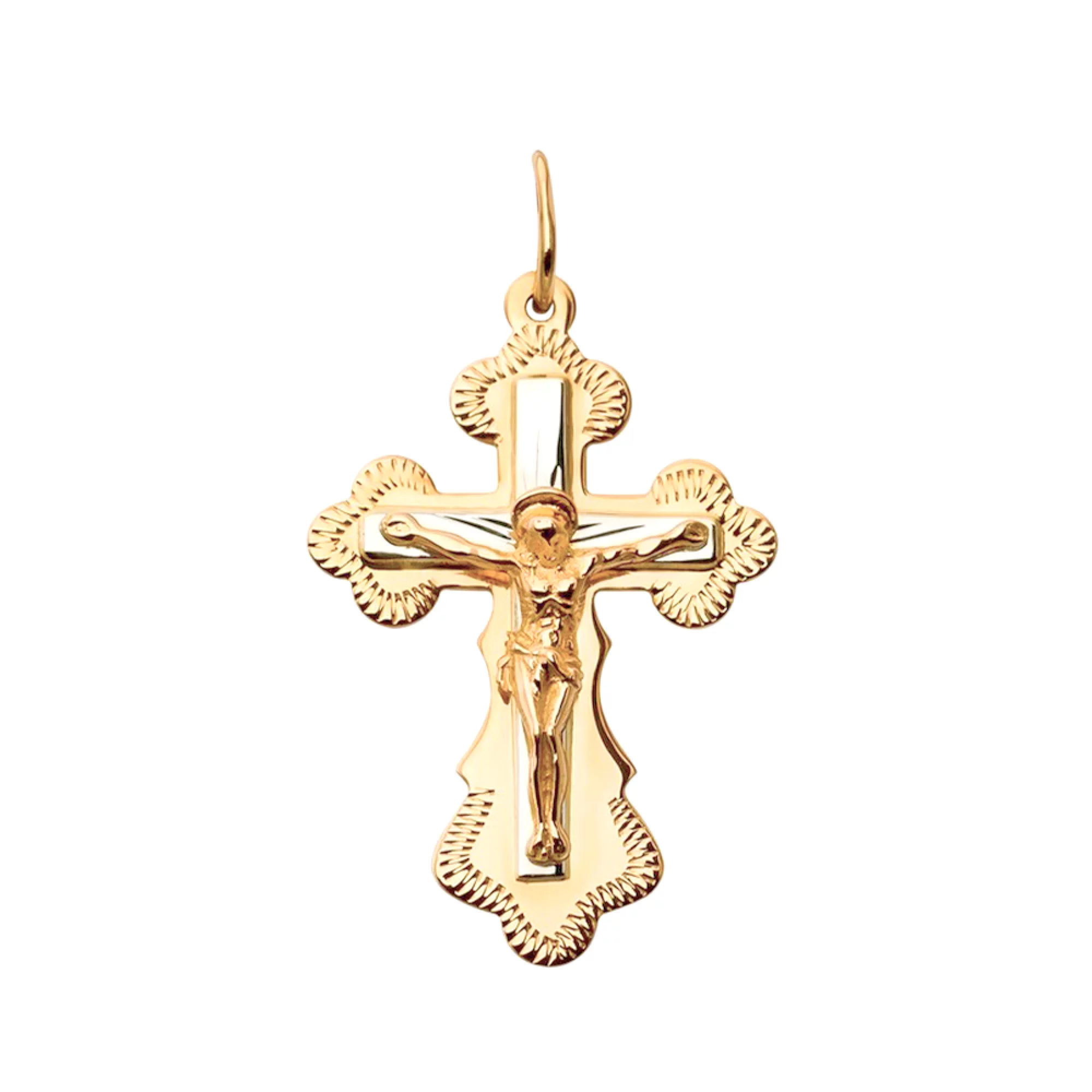 Натільний хрестик із червоного золота - 1532891 – зображення 1