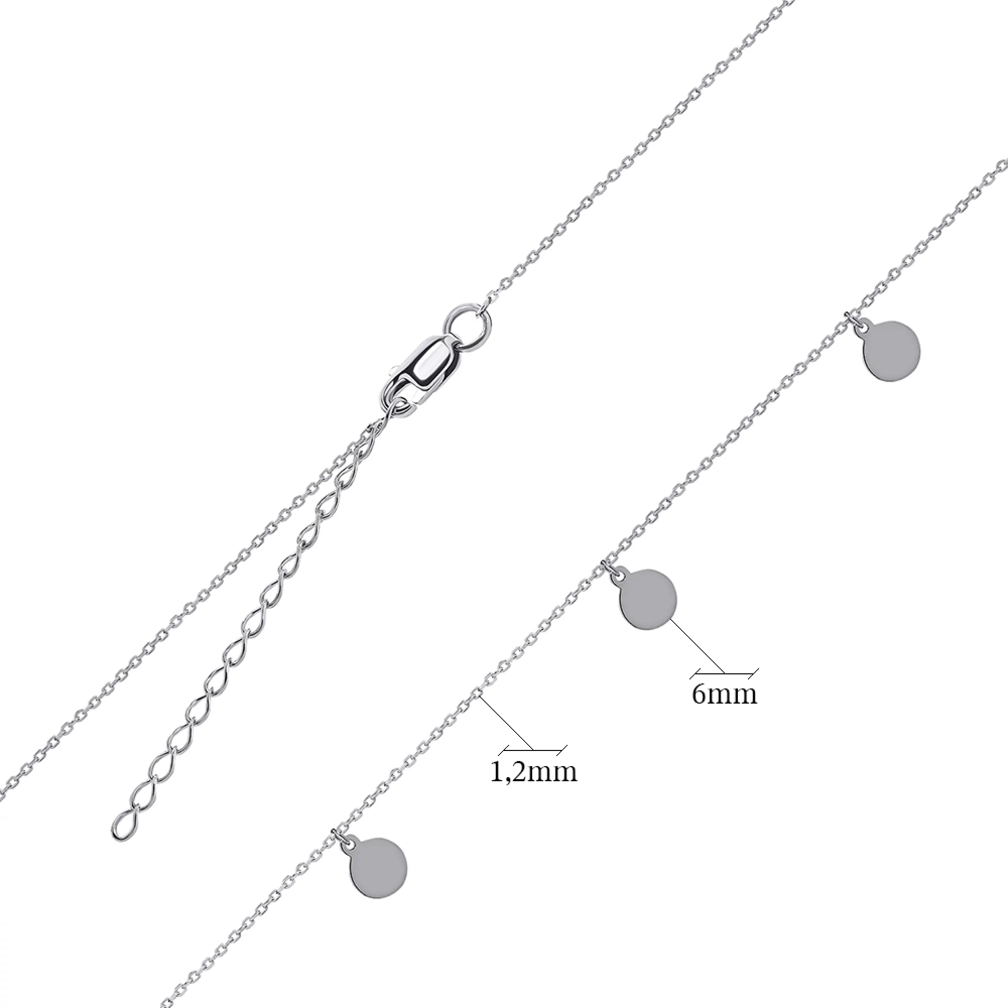 Кольє зі срібла з підвісами "Монета" в якірному плетінні - 1453854 – зображення 3