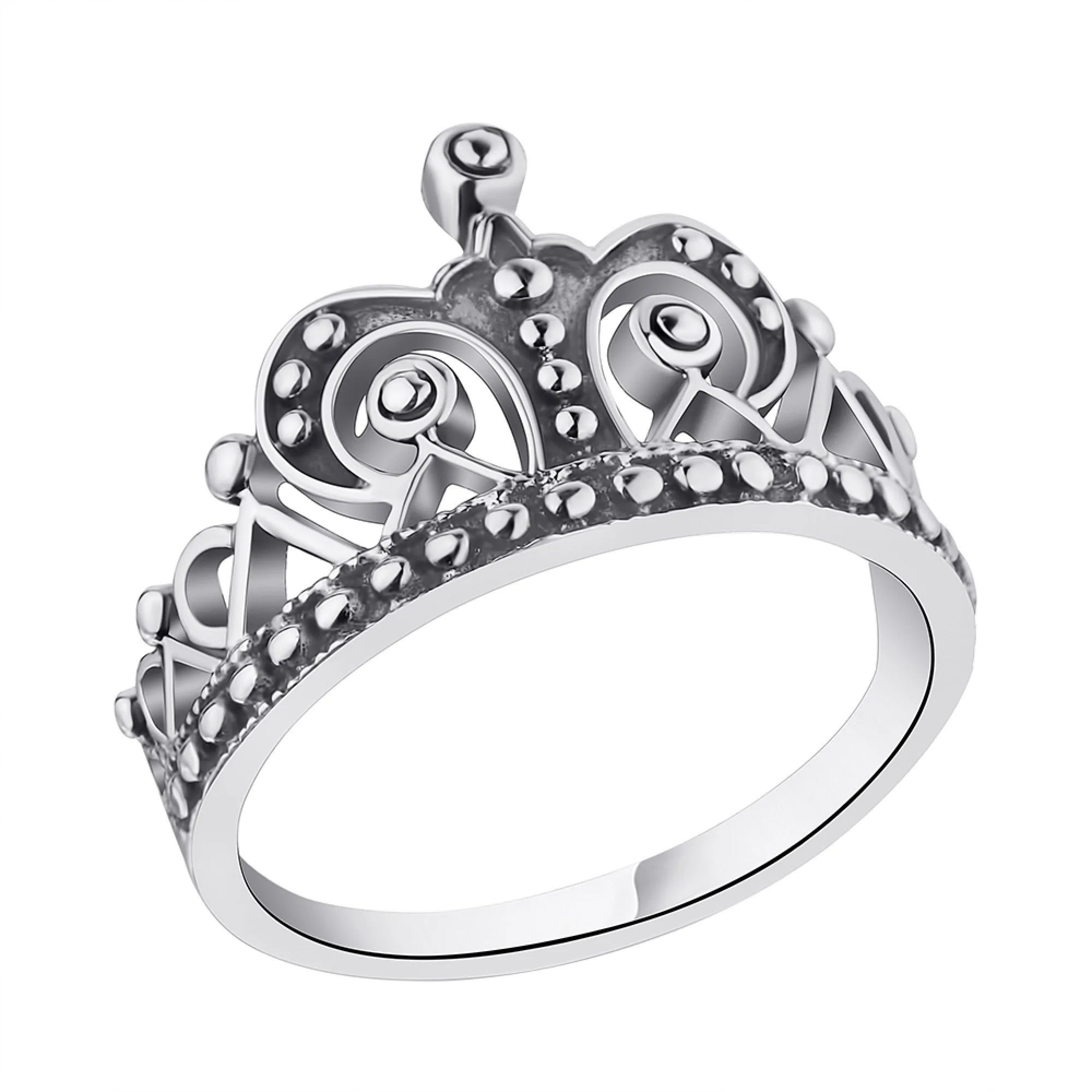 Серебряное кольцо "Корона" - 1306467 - 1
