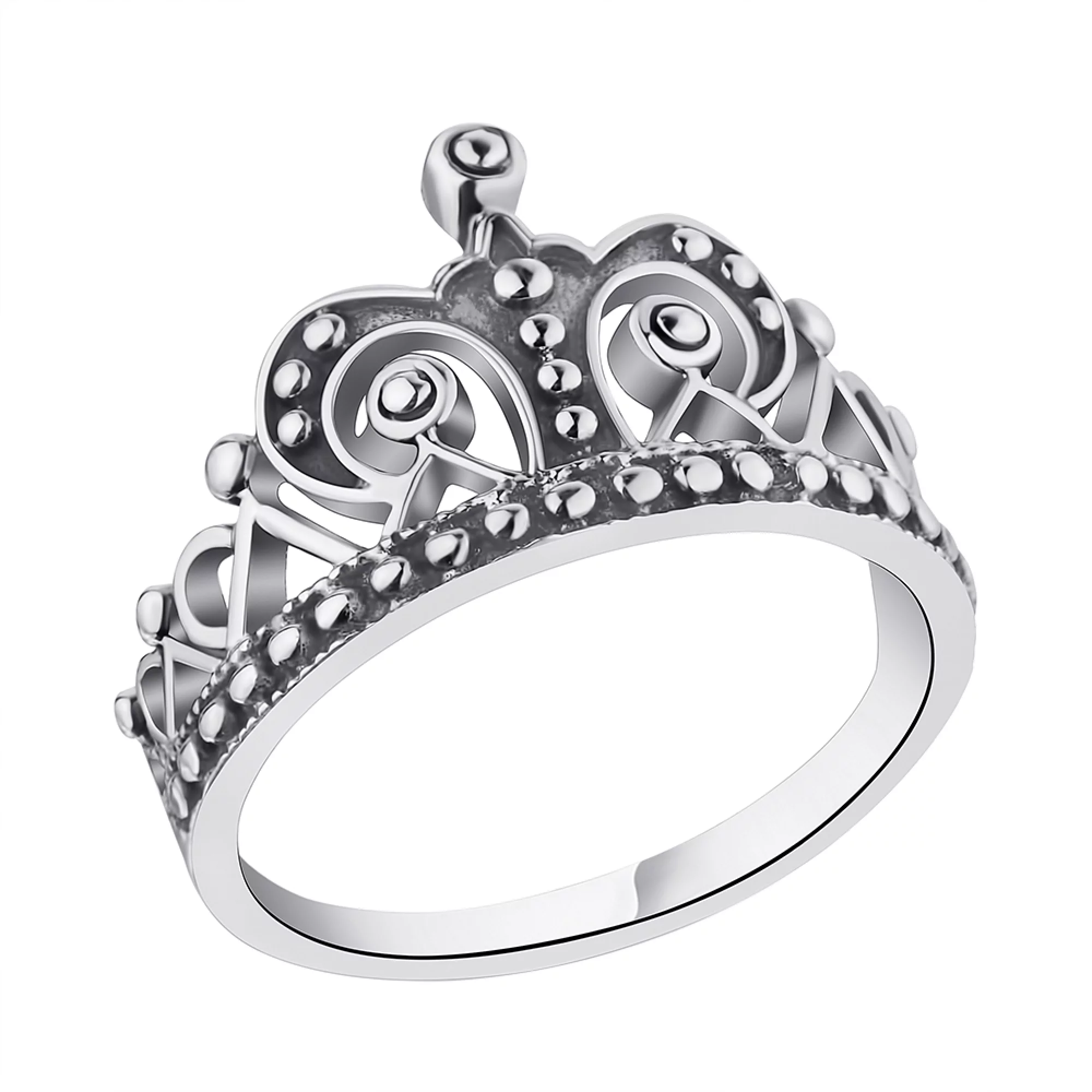 Серебряное кольцо "Корона" - 1306467 – изображение 1