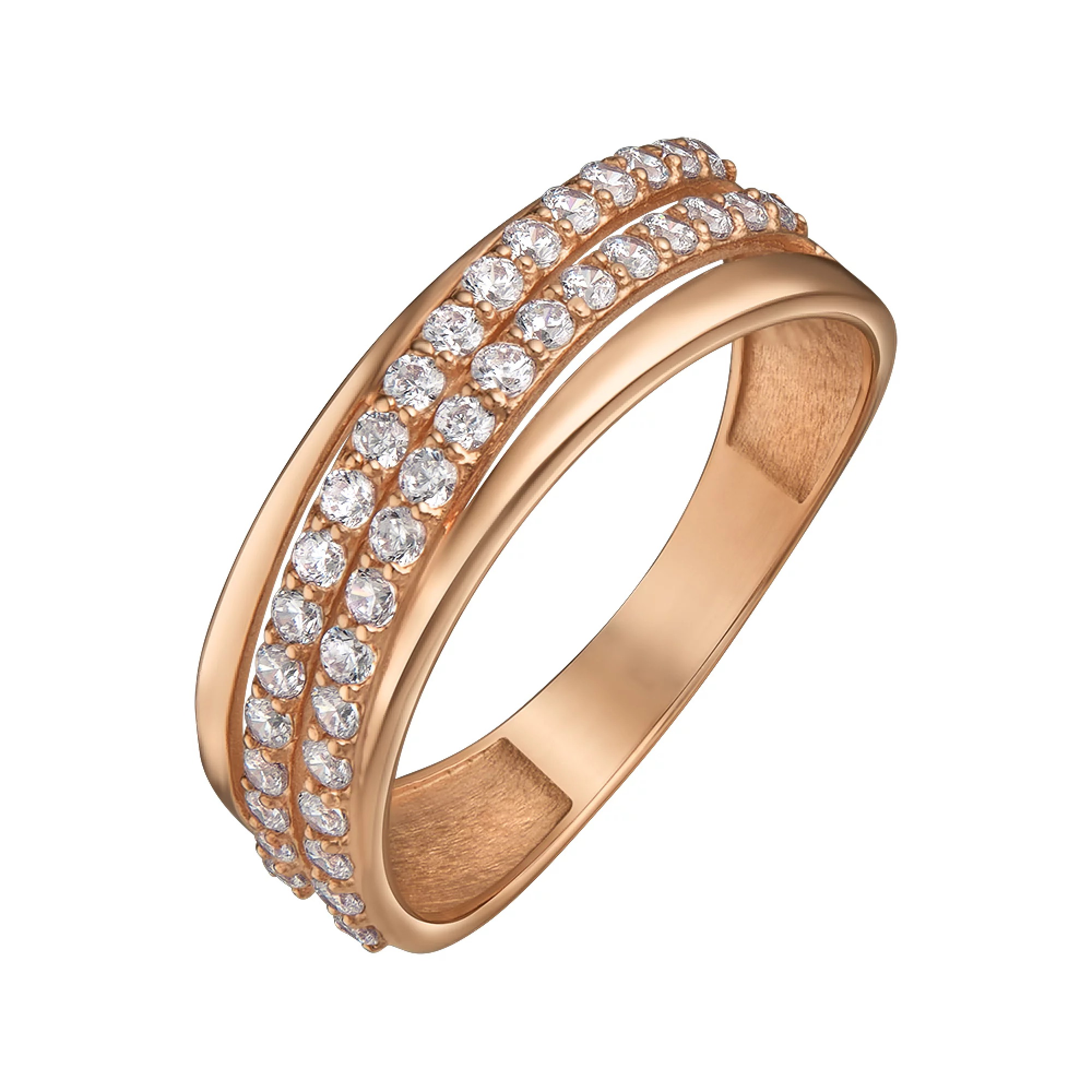 Золотое кольцо с фианитом - 538756 – изображение 1