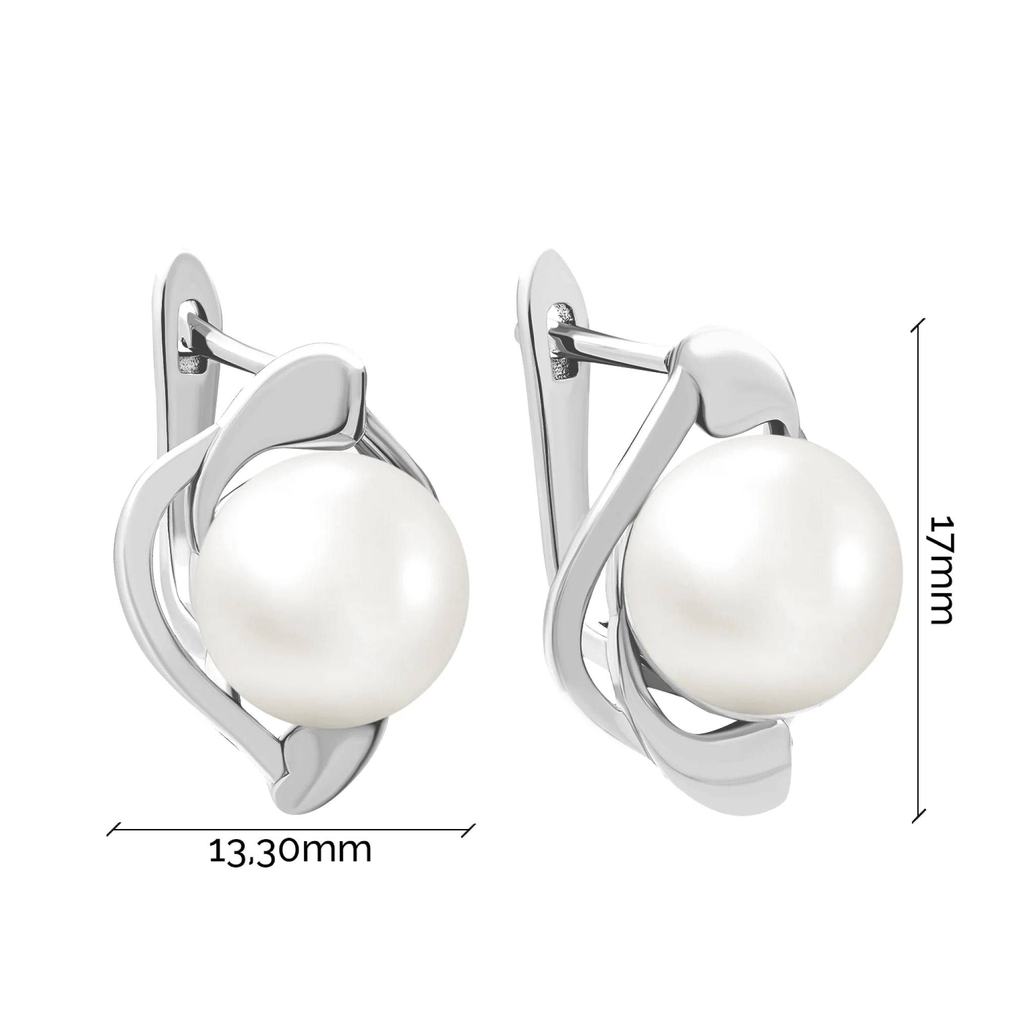 Серьги из серебра с жемчугом - 1525059 - 3