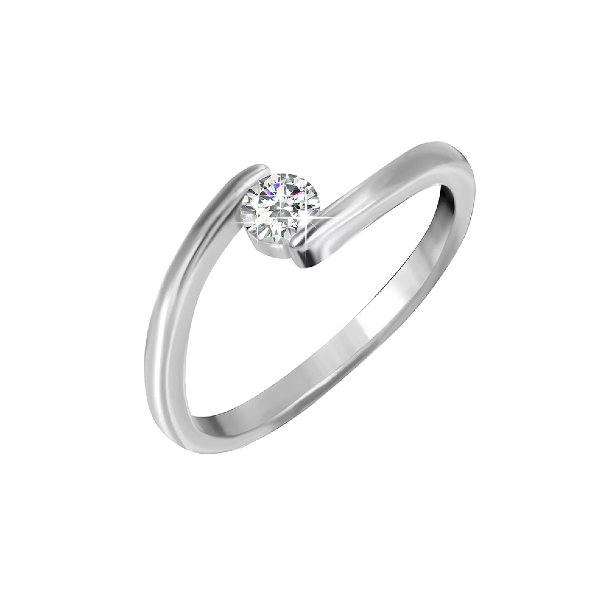 Серебряное кольцо с фианитом - 1071629 – изображение 1