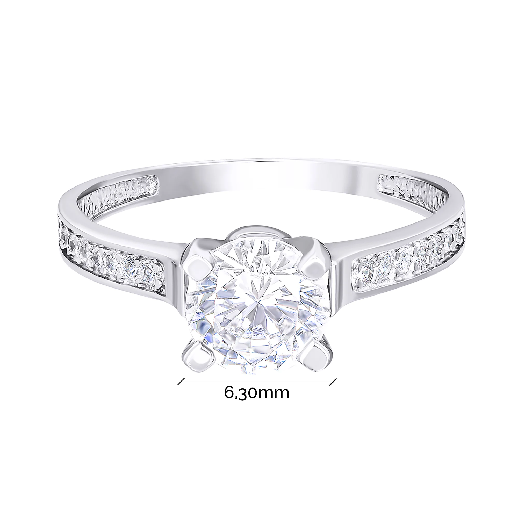 Серебряное кольцо с фианитами - 1535081 - 3