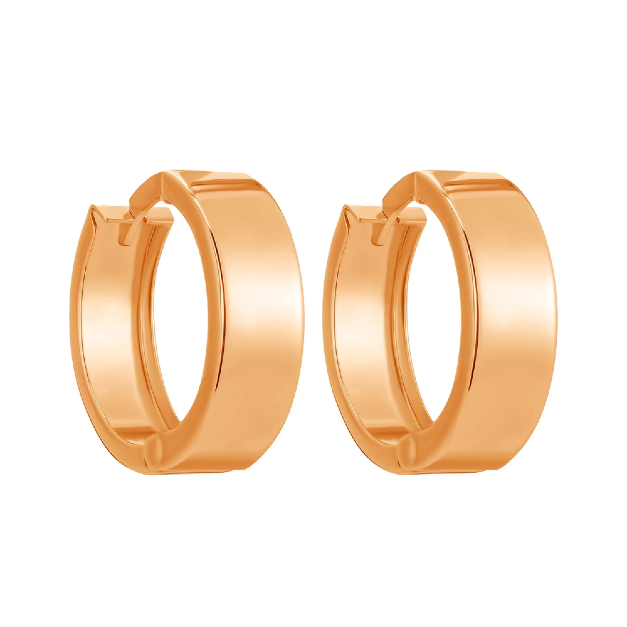 Сережки-кольца из красного золота - 959168 – изображение 1