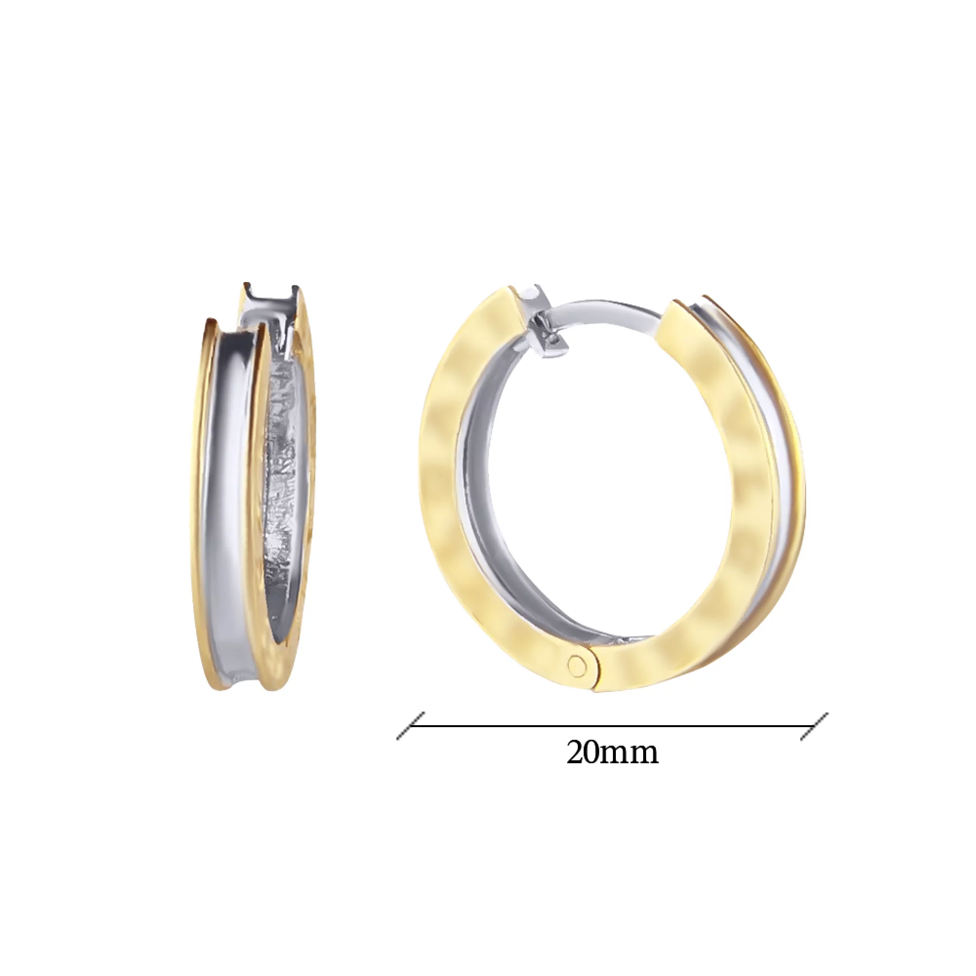 Золотые серьги-кольца в стиле "Булгари" - 679376 – изображение 2