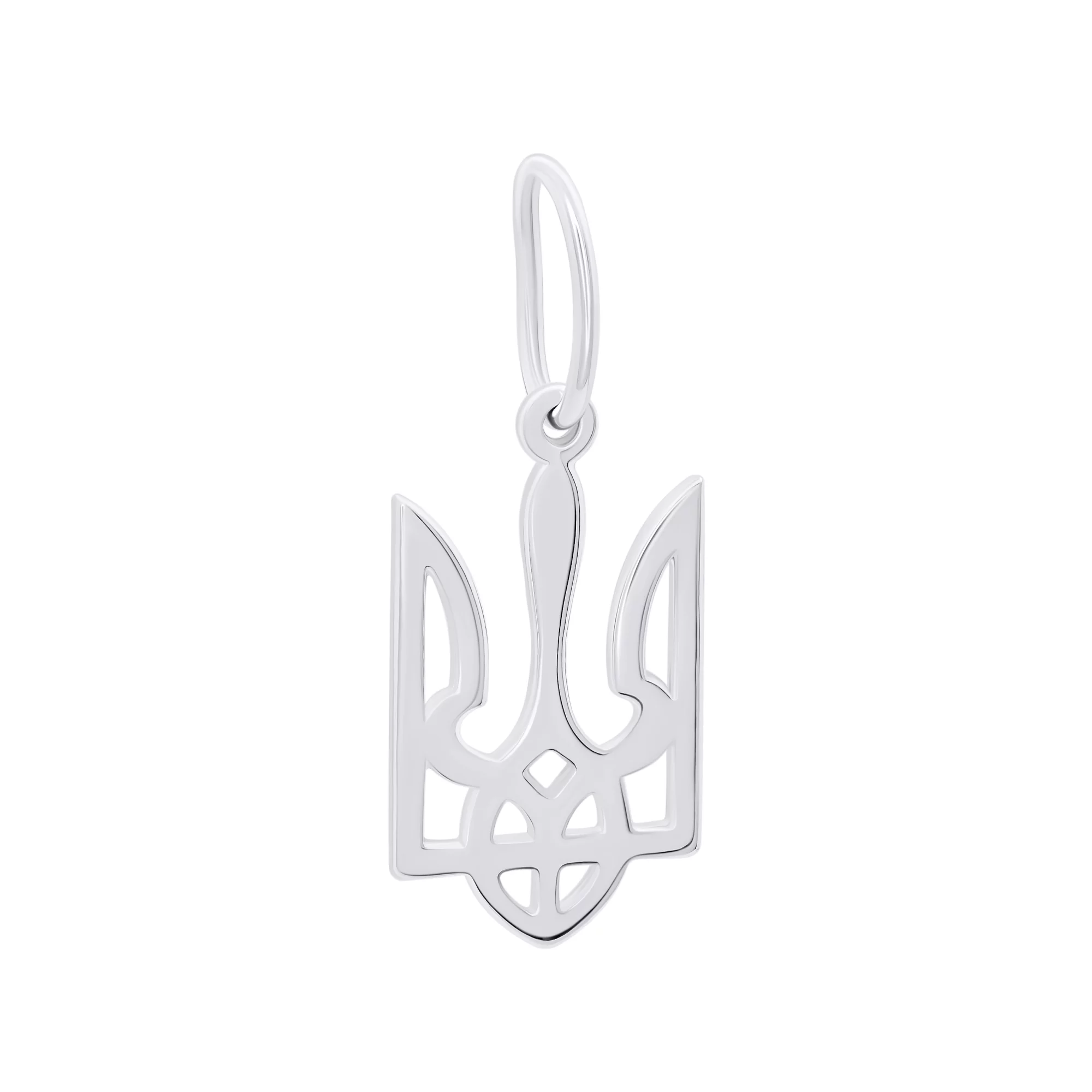 Підвіска з білого золота Тризуб-Герб України - 1260182 – зображення 1