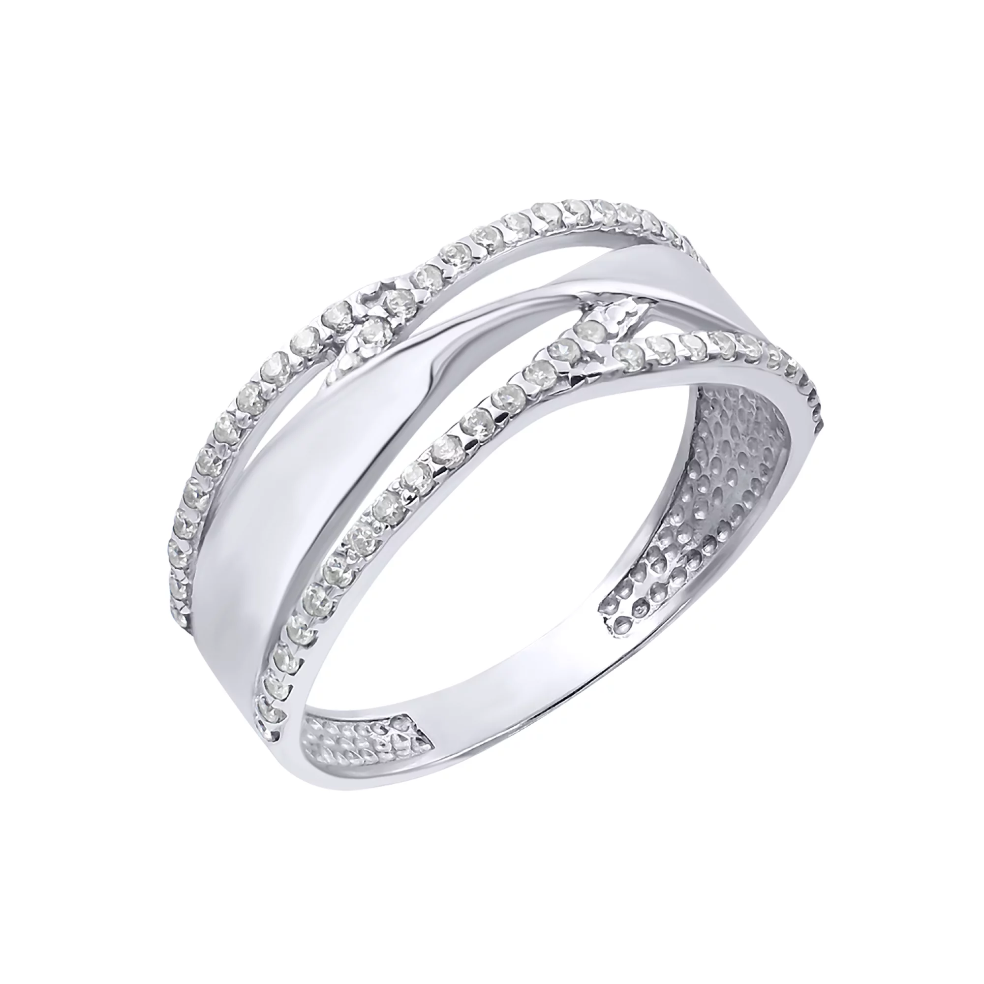 Серебряные кольцо с цирконием - 666648 – изображение 1
