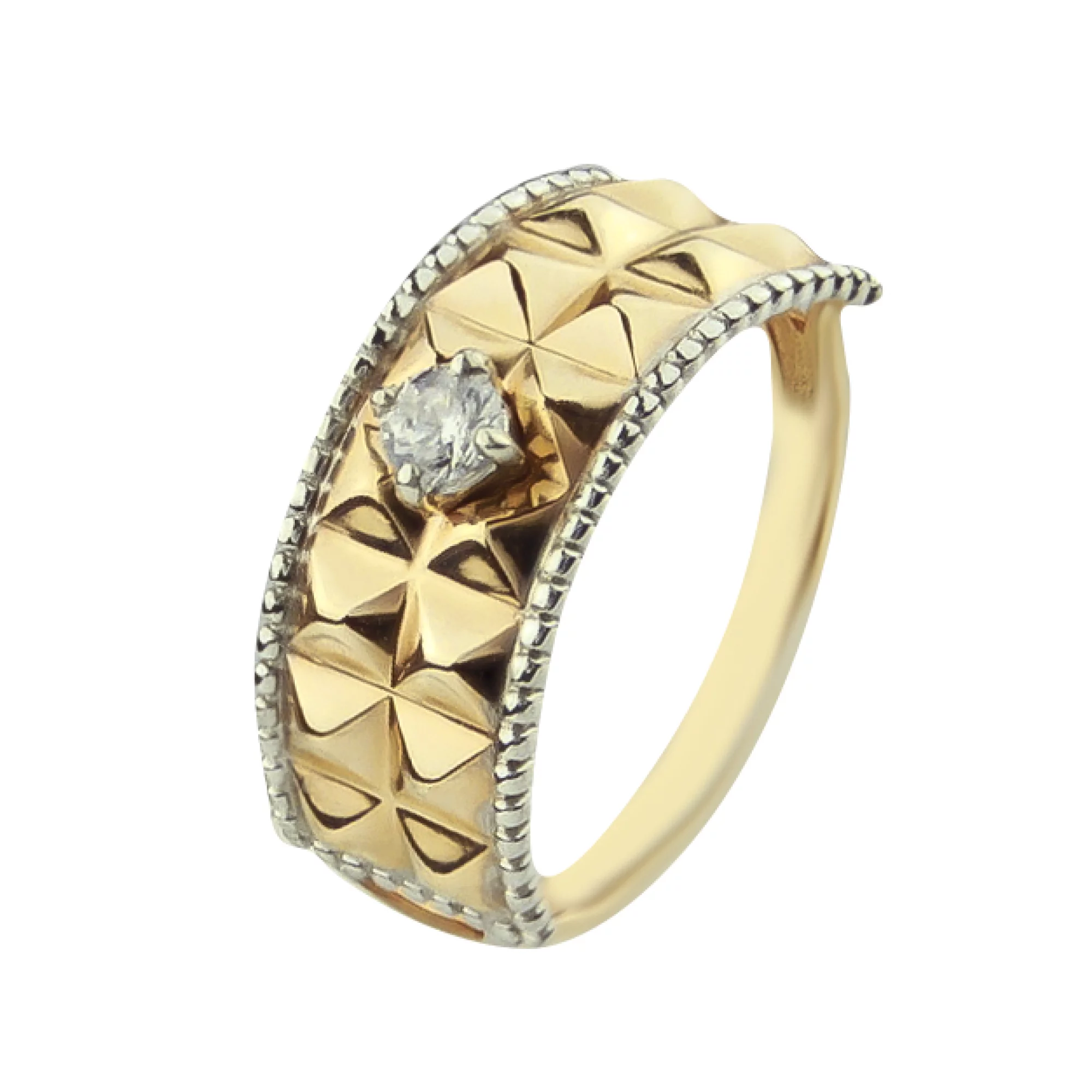 Золотое кольцо с фианитами - 482923 – изображение 1