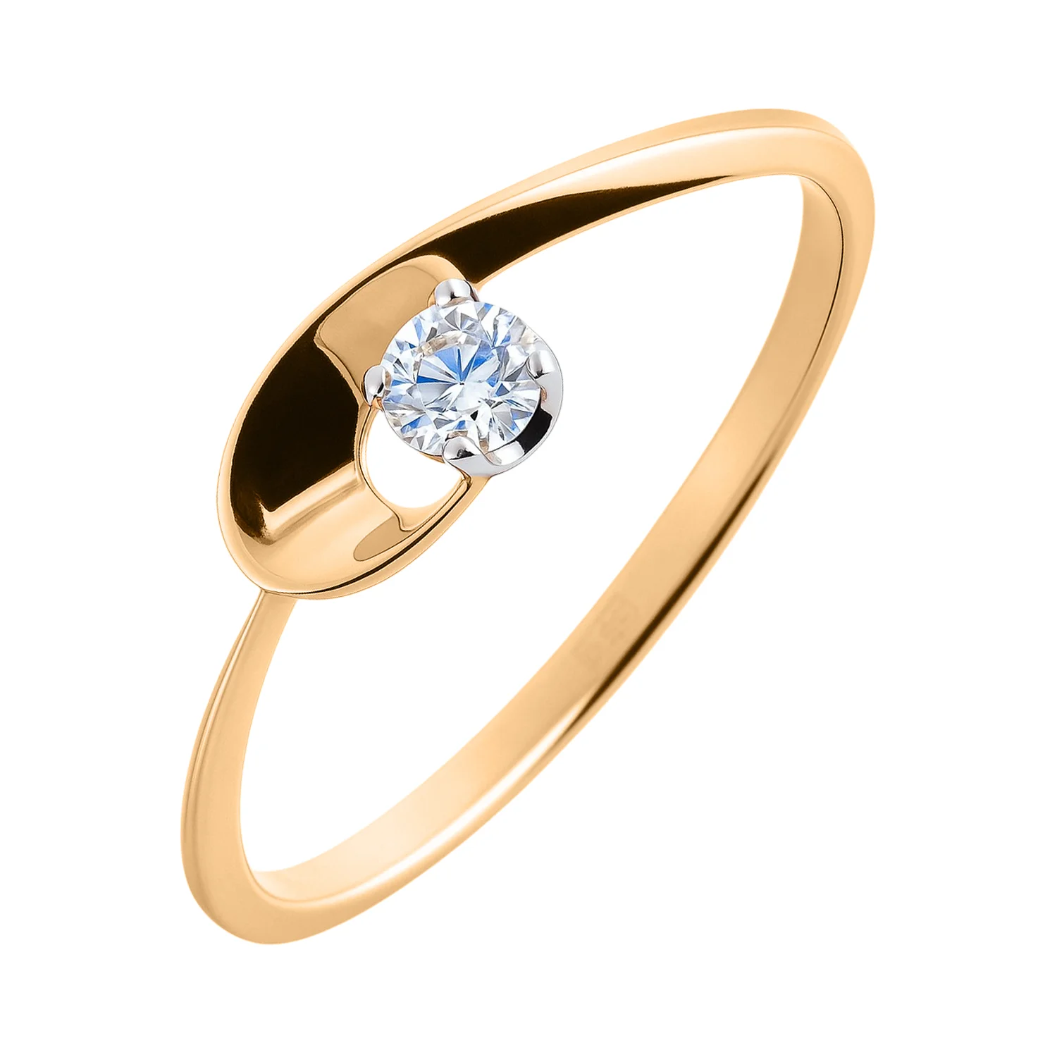 Каблучки з діамантами в жовтому та білому золоті