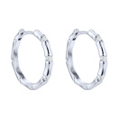 Серьги-кольца из серебра с фианитами - 2186994