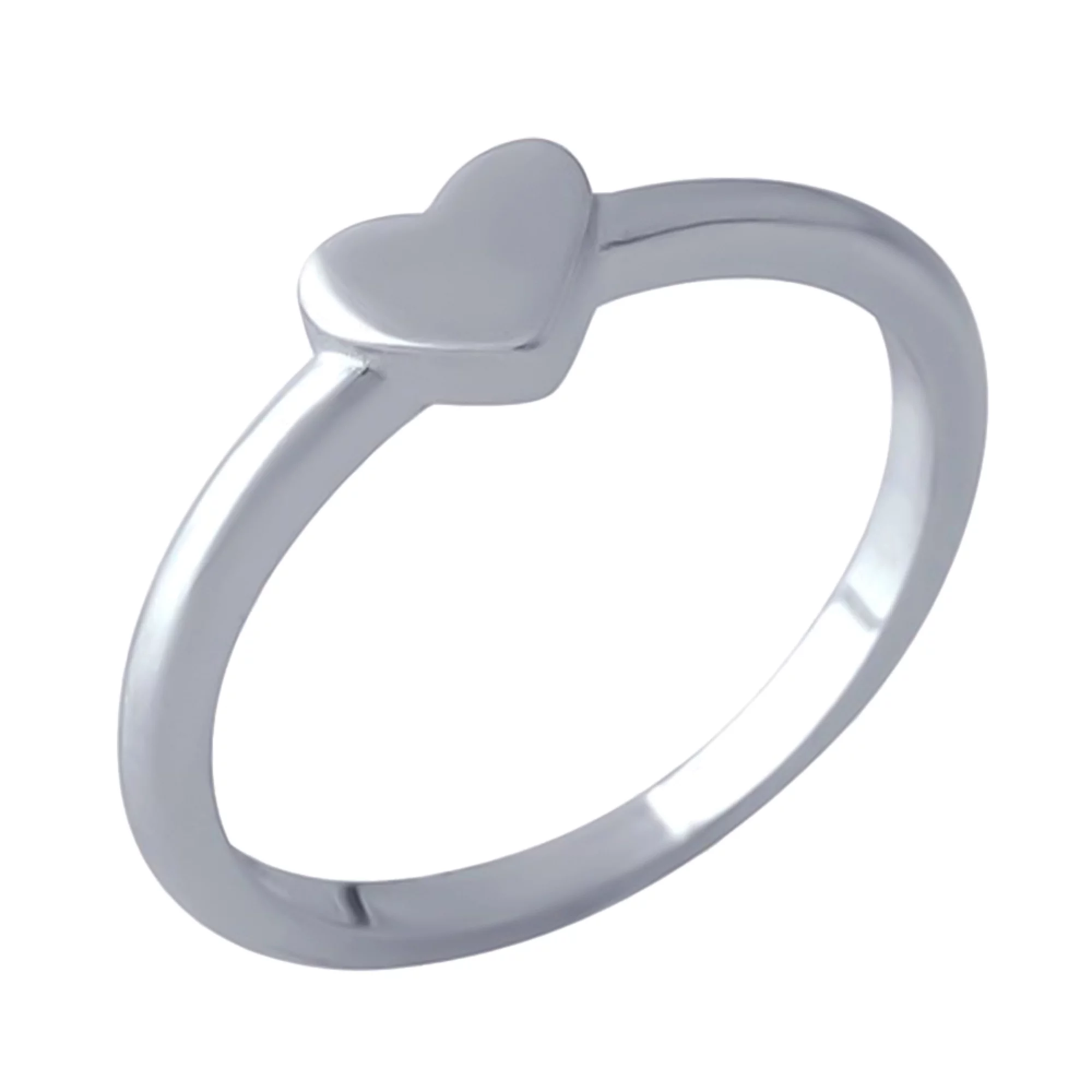Серебряное кольцо "Сердце" - 1469524 – изображение 1