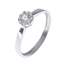 Каблучка з білого золота з діамантами - 512458