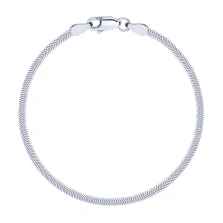 Класичний срібний браслет з плетінням снейк - 1935708